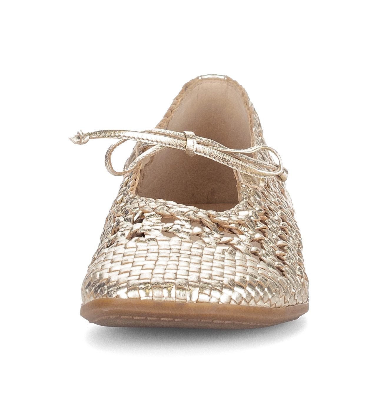 Gabor Ballerina, Sommerschuh in modischer Flecht- und Metallicoptik