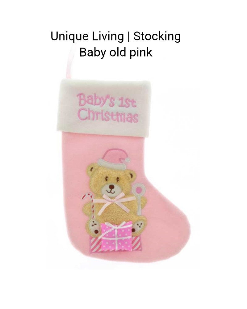 UNIQUE Living Nikolausstiefel Unique Living Weihnachtsstrumpf Baby Altrosa 2x2x3 cm