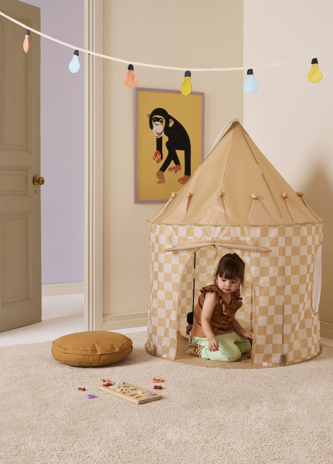 Kids Concept Spielzelt Spielzelt Karo gelb günstig online kaufen