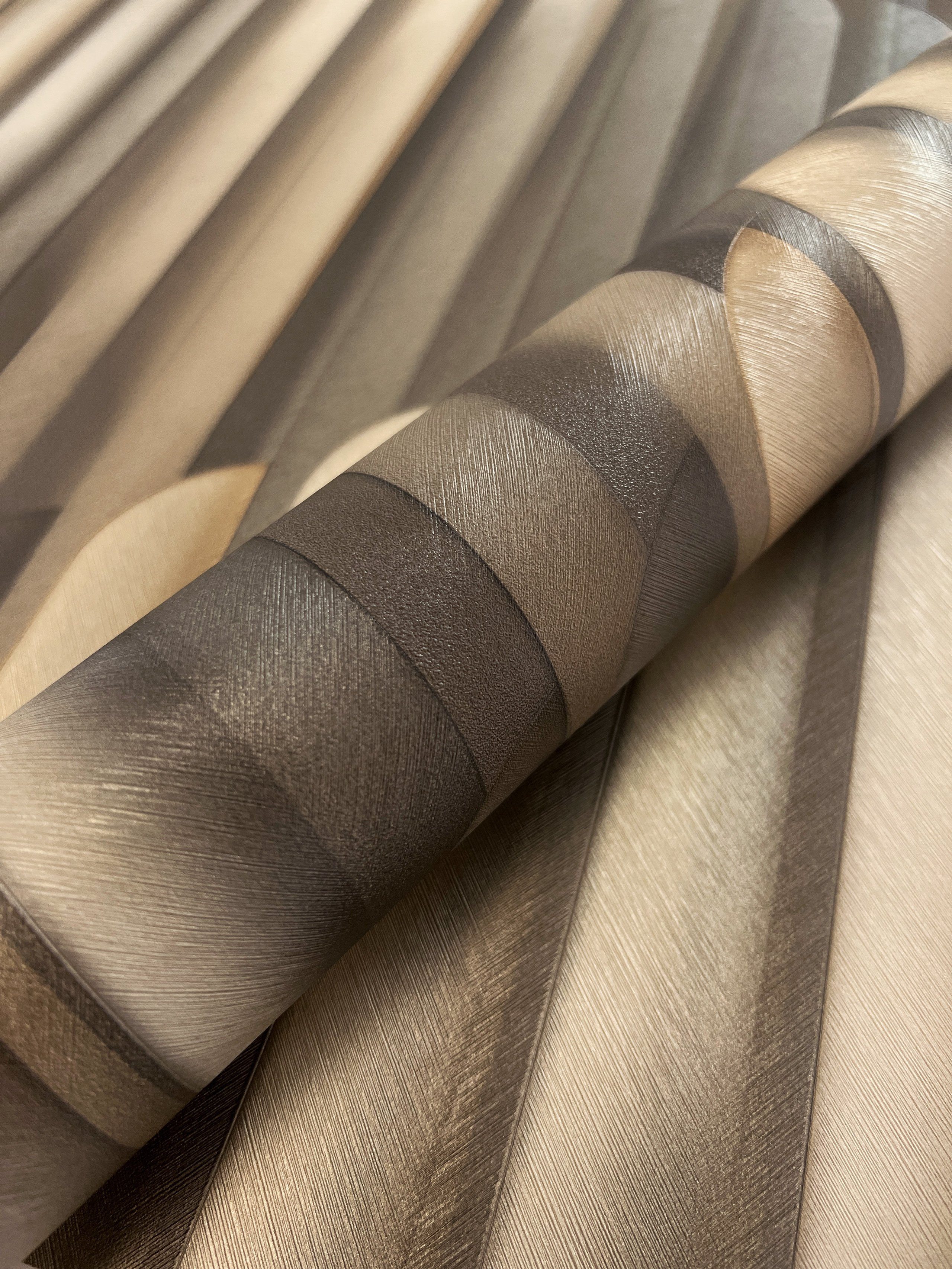 Newroom Vliestapete Morici Schwarz Tapete Mustertapete Grafik, Streifen, Leicht glänzend, strukturiert, Retro