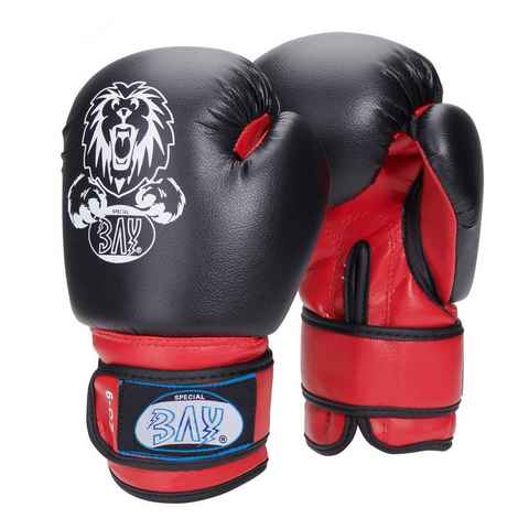 BAY-Sports Boxhandschuhe Leon Kinderboxhandschuhe schwarz/rot Kids Boxen Kickboxen