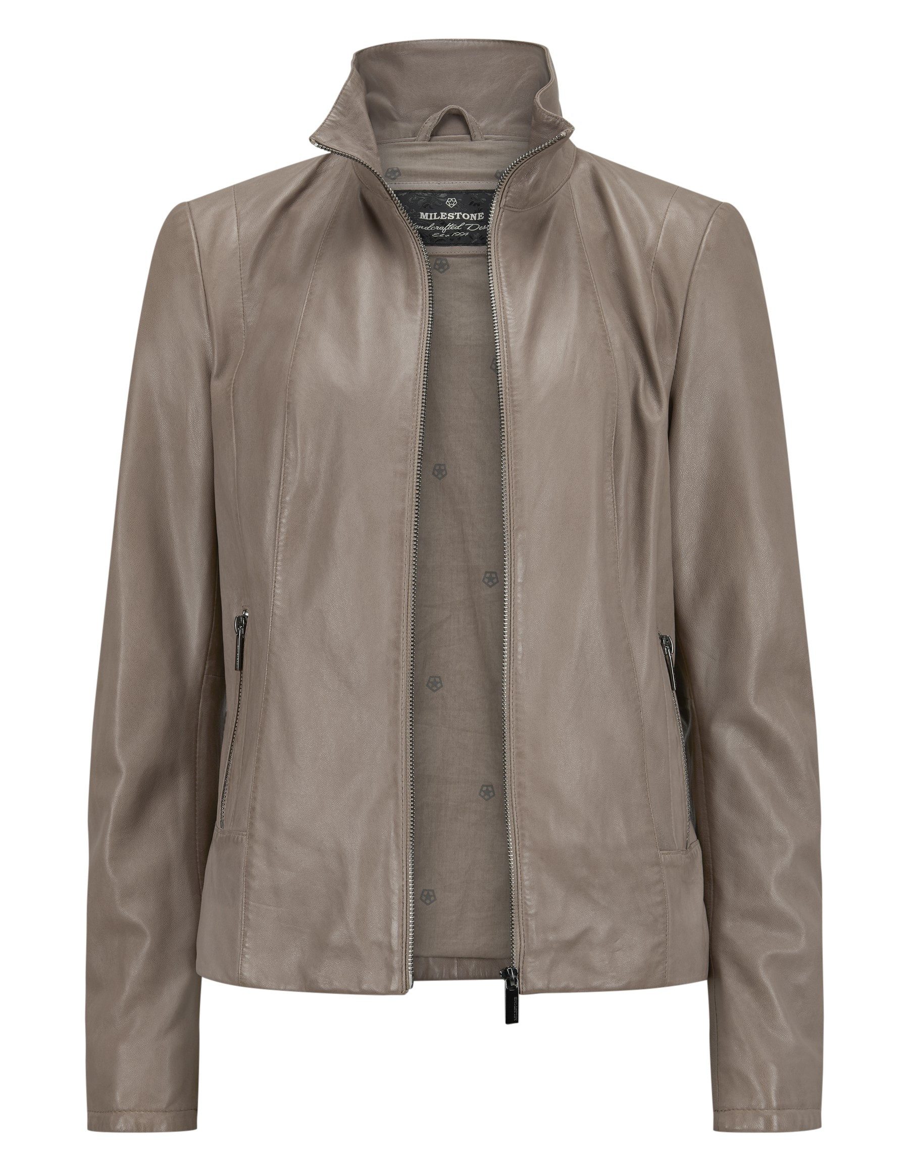 Milestone Lederjacke MSVela Bikerjacke mit Stehkragen aus Lammleder günstig online kaufen