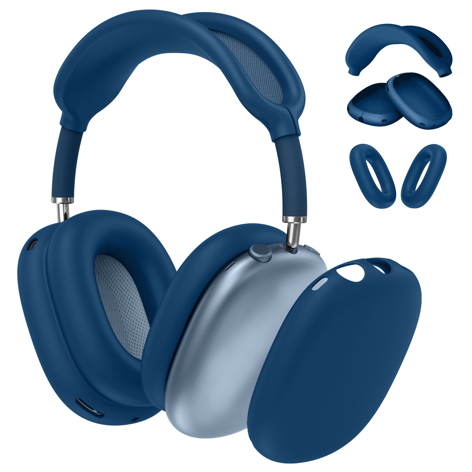 Fintie Kopfhörer-Schutzhülle 3-in-1 Silikonhülle für AirPods Max 2(2026) & AirPods Max 1(2020/2024), Weiche Kratzfeste Hüllen für Ohrpolster, Ohrmuscheln und Kopfbügel