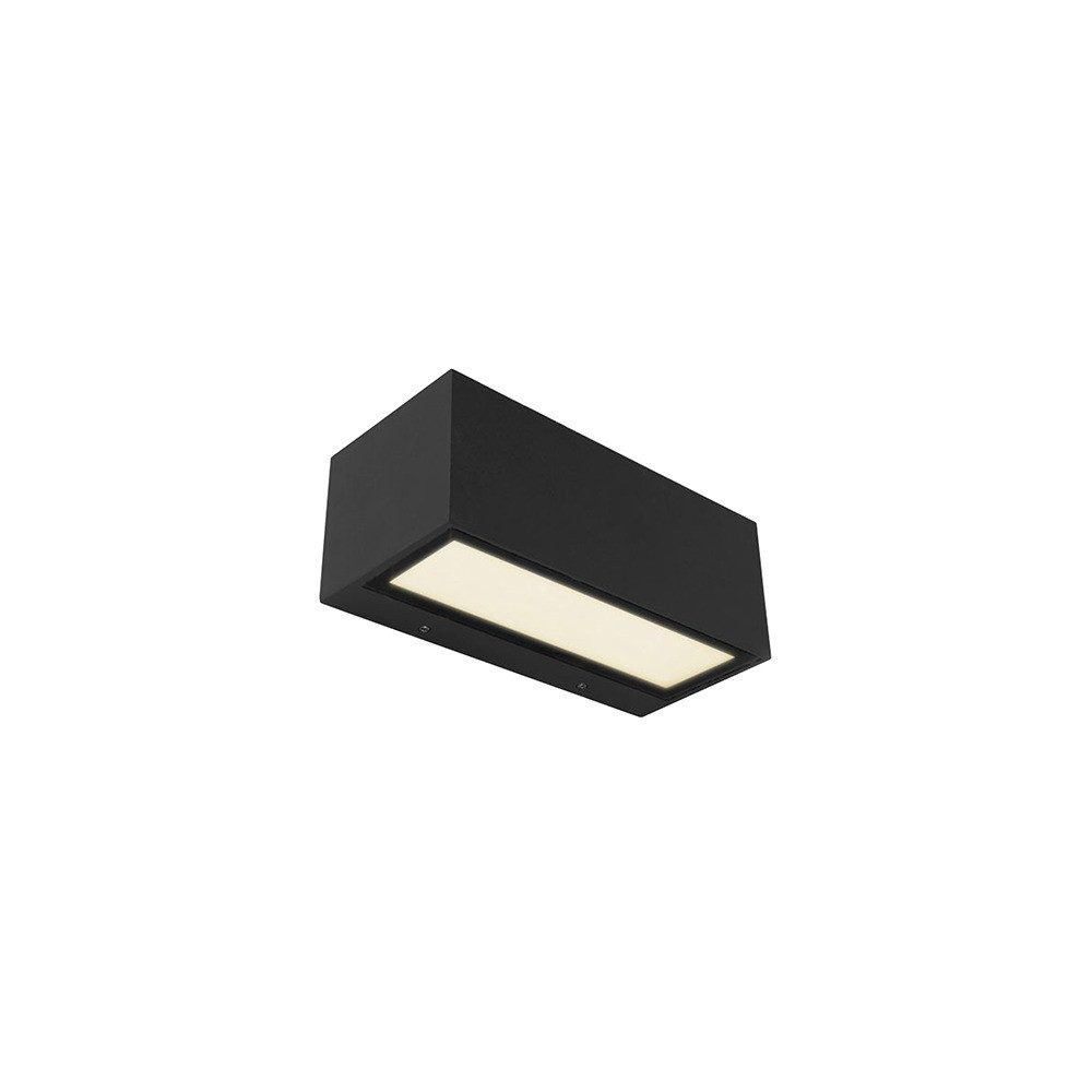 LUTEC LED Außen-Wandleuchte, LED-Leuchtmittel fest verbaut, Warmweiß, LED Außenwandleuchte Aluminium Schwarz Spritzwassergeschützt B 22 cm