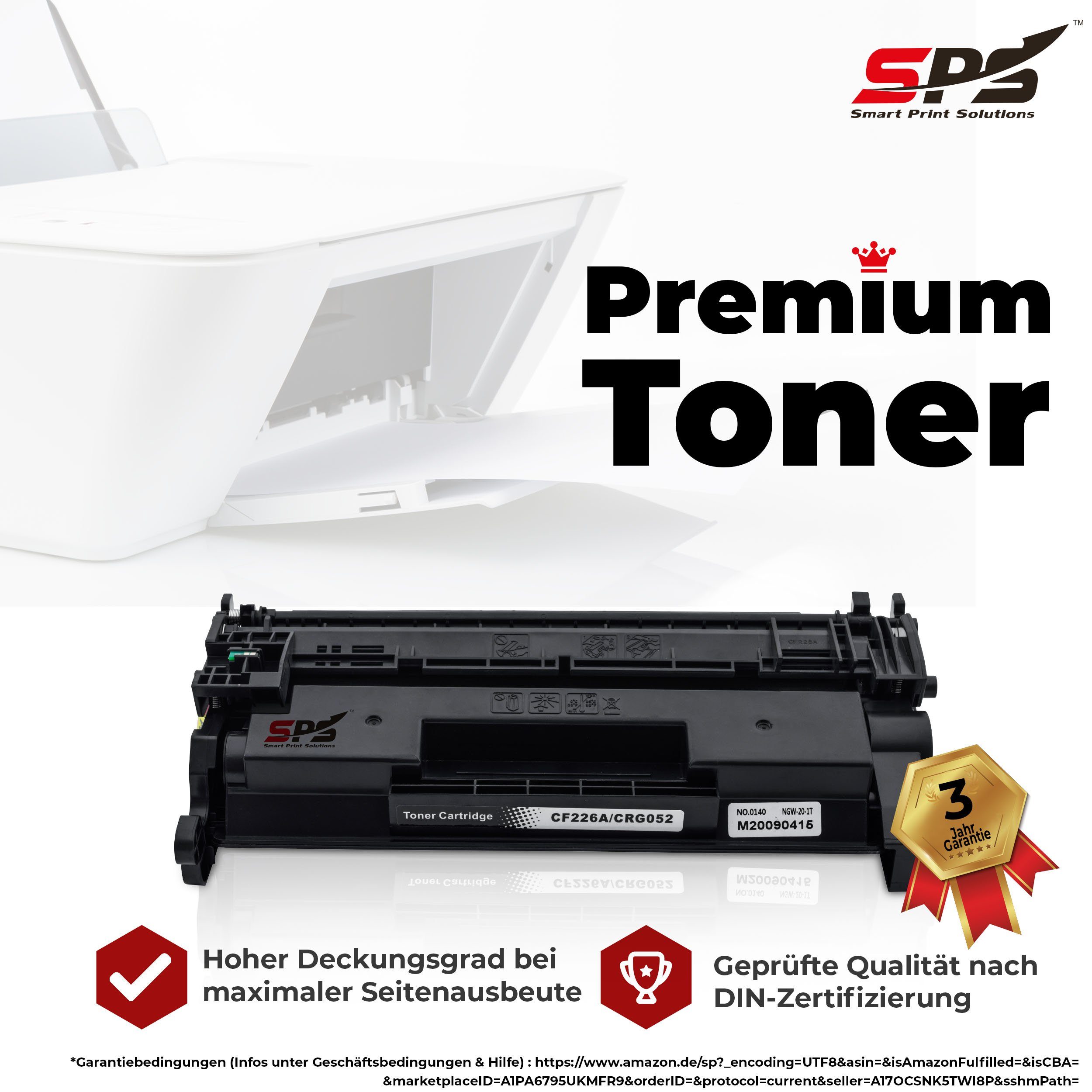 SPS Tonerkartusche 2er-Set Toner kompatibel zu HP CF226A / 26A – Schwarz, (Multipack, 2-St., Doppelpack), Kompatibler Toner, Schwarz, ISO-zertifiziert, Bürobedarf