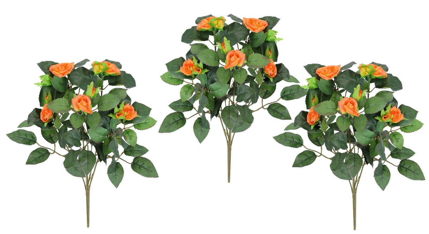 Kunstblume Künstlicher Rosenbusch, I.GE.A., Höhe 34 cm, Kunstrose Blume Strauß Bouquet Rosen Rosenbouquet Wildrose