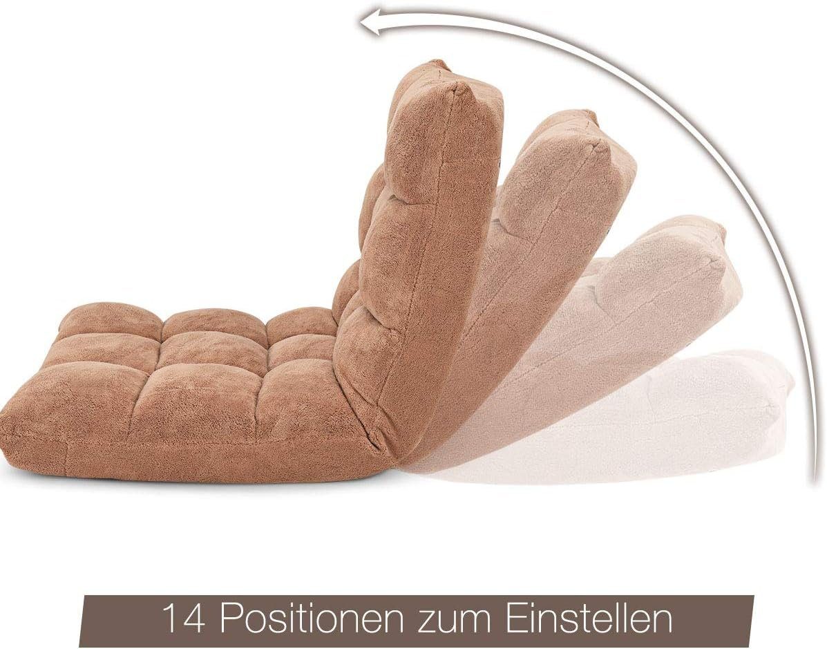 KOMFOTTEU Sessel Bodenstuhl faltbar, mit Einstellbarer Rückenlehne günstig online kaufen