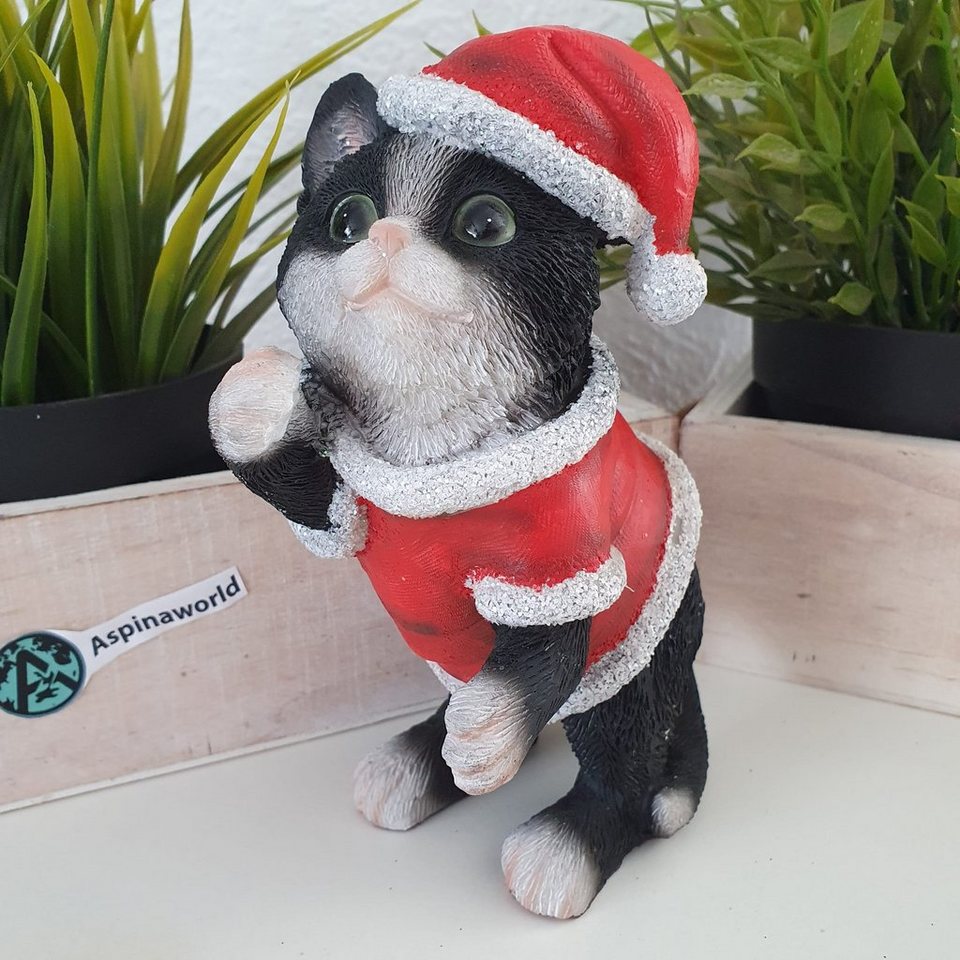 Aspinaworld Dekofigur Weihnachts Katzen Figur 16 cm