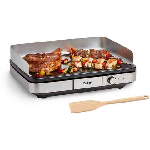 Tefal Tischgrill CB690D Maxi Plancha XXL, 2300 W, antihaftbeschichtet, inkl. abnehmbarem Windschutz + Holzspatel