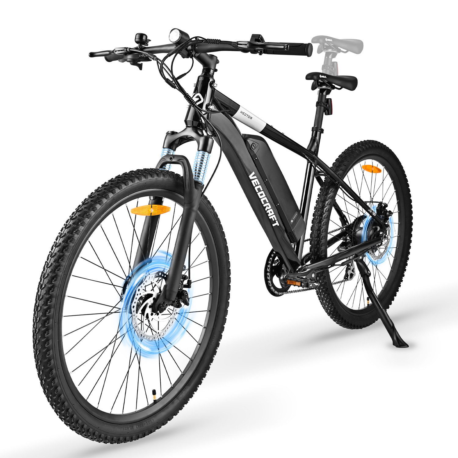 VECOCRAFT E-Bike Mountainbike Elektrofahrrad HECTOR 27,5" 468 Wh, 250 W, 42 Nm, 36V 13Ah, 8 Gang, Heckmotor, 468 Wh
