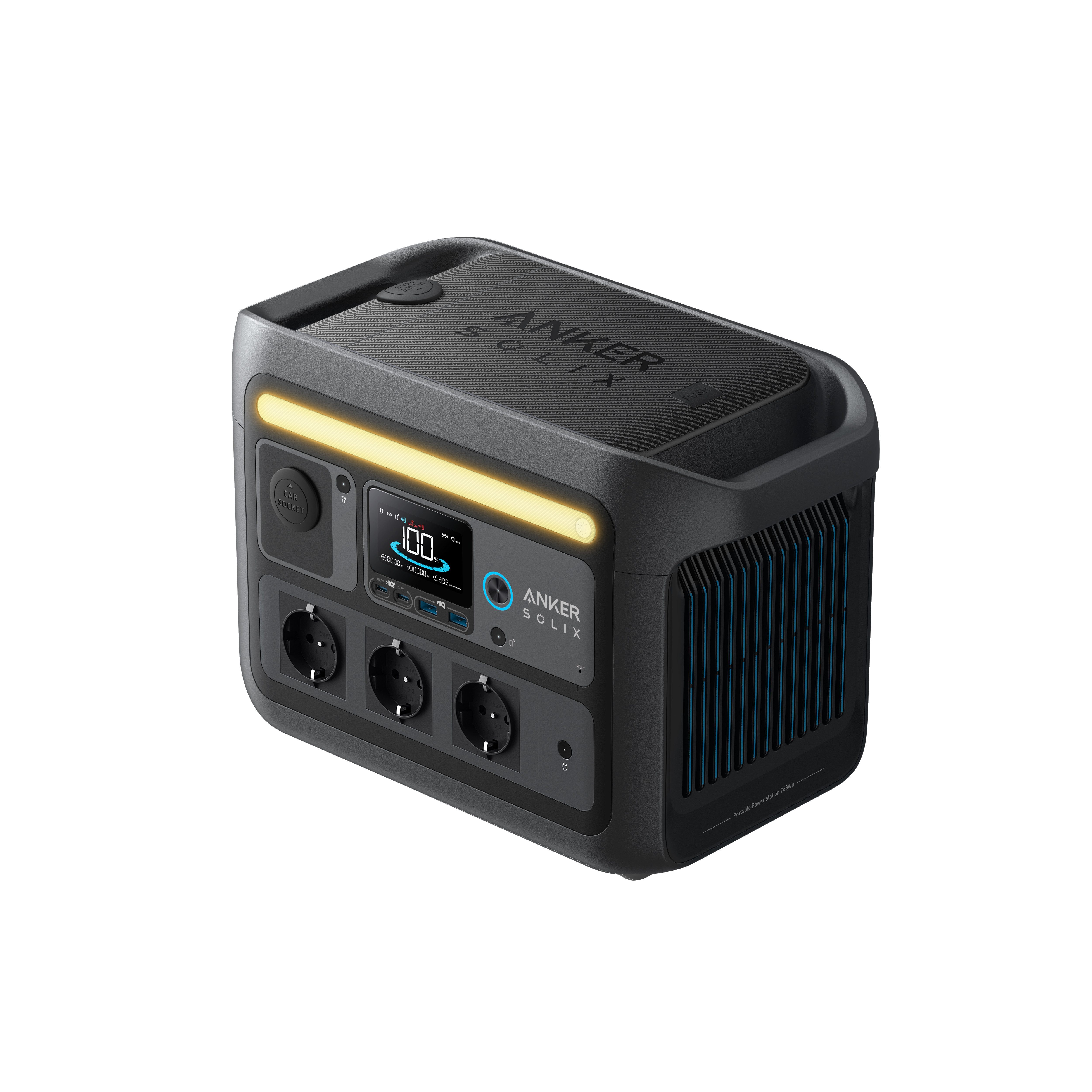 Anker Anker SOLIX C800X PowerStation 768Wh, 1200W 0% Mwst. Powerstation Dieses Angebot ist mit 0% Mwst. gemäß §12, Abs. 3 UstG ausgewiesen und richtet sich ausschließlich an Endverbraucher C800X 15000 mAh (220-240 V), Zyklenfestigkeit von über 3.000 Ladezyklen
