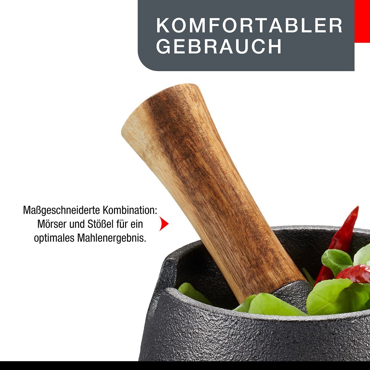 GEFU Mörser Gewürzmörser X-PLOSION Gewürz Zerkleinerer Stößel
