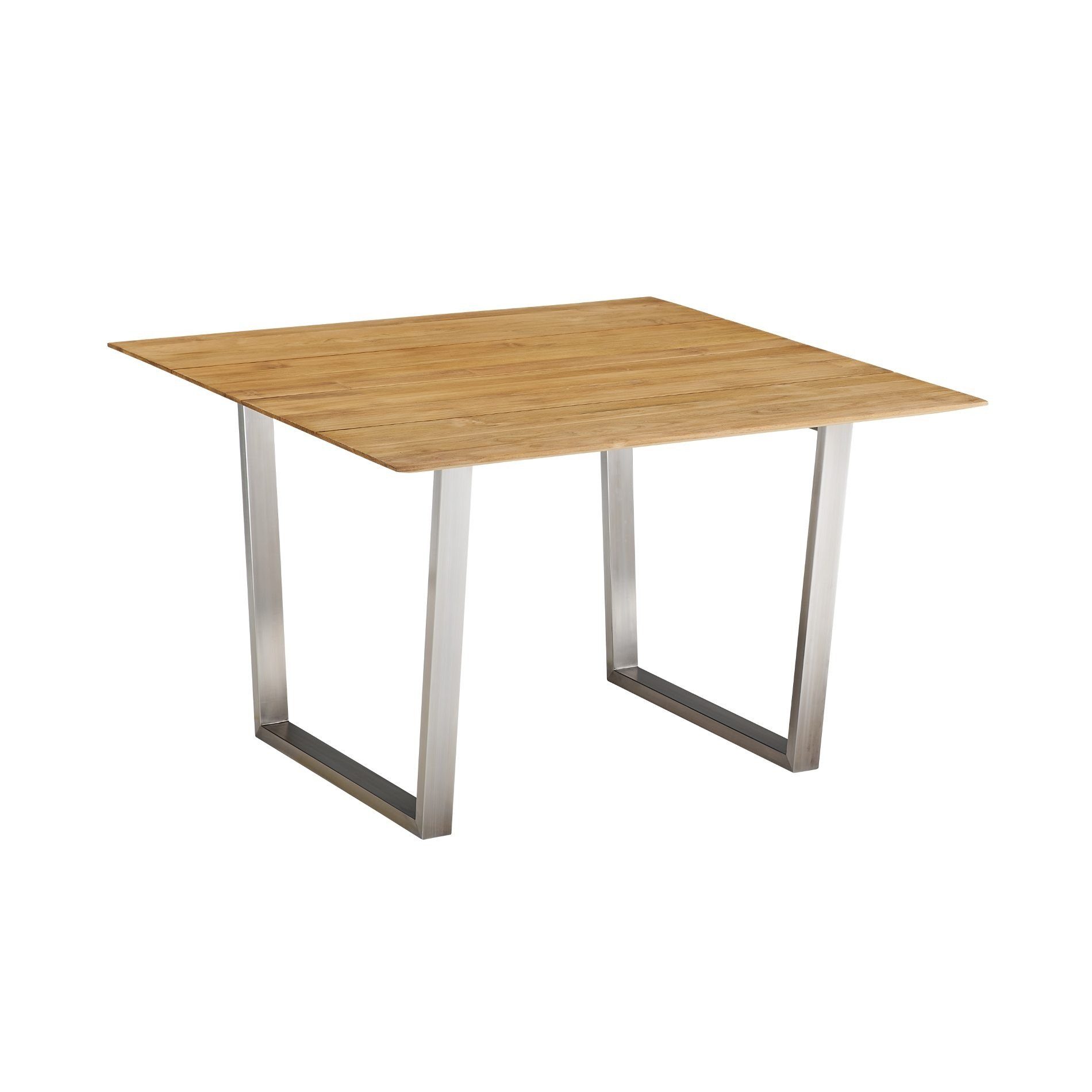 CASA DOMA Gartentisch Falerna, Kufentisch, Edelstahl, Teak, 120x120 cm