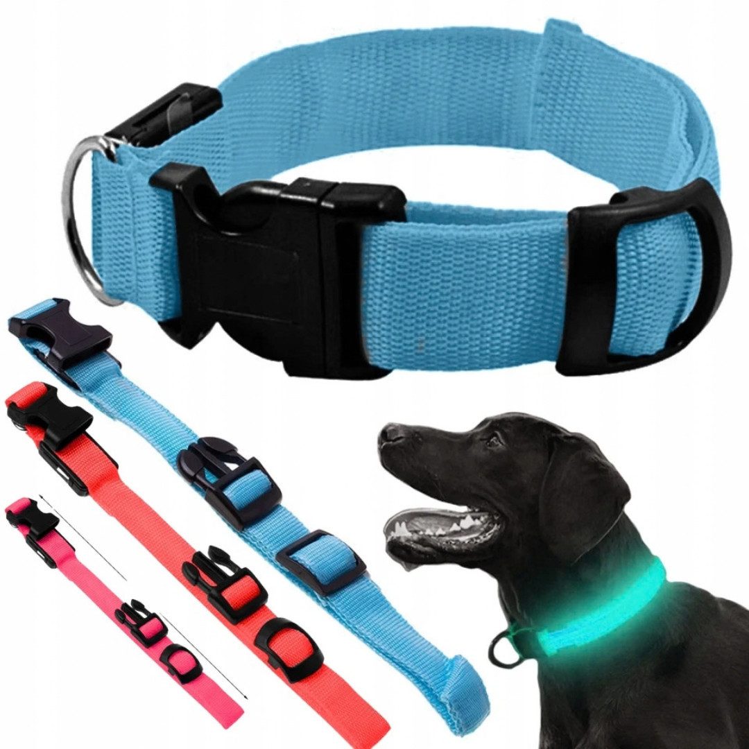 VERK GROUP Hundehalsbandleuchte LED Hundehalsband 36–59 cm Leuchthalsband 3 Modi für Hunde & Katzen