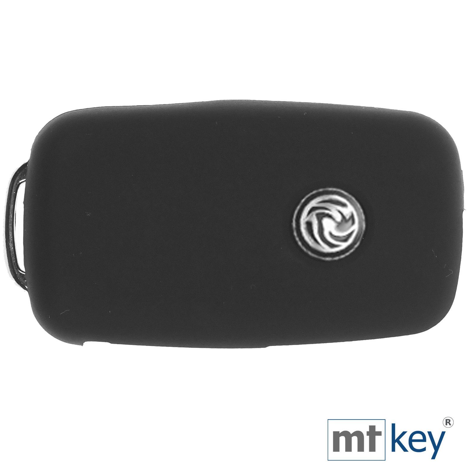 mt-key Schlüsseltasche Autoschlüssel Softcase Silikon Schutzhülle im Wabe Design Schwarz, VW Multivan Sharan T5 T6 Caddy Seat Alhambra 4 Tasten Schlüssel – Bild 3 von 5