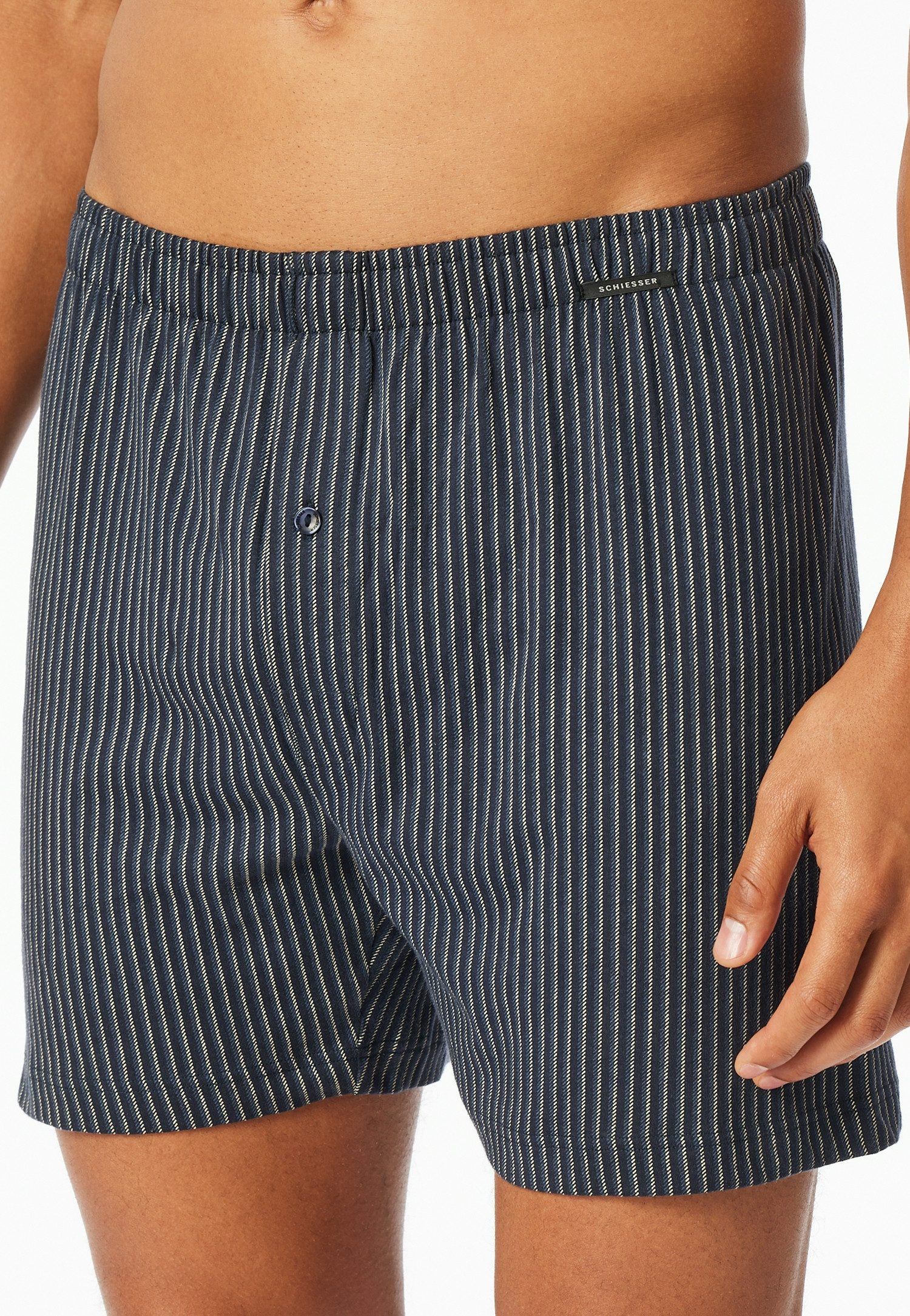 Schiesser Boxershorts mit Knopf (6er Vorteilspack) 100% natürliche Baumwoll-Qualität