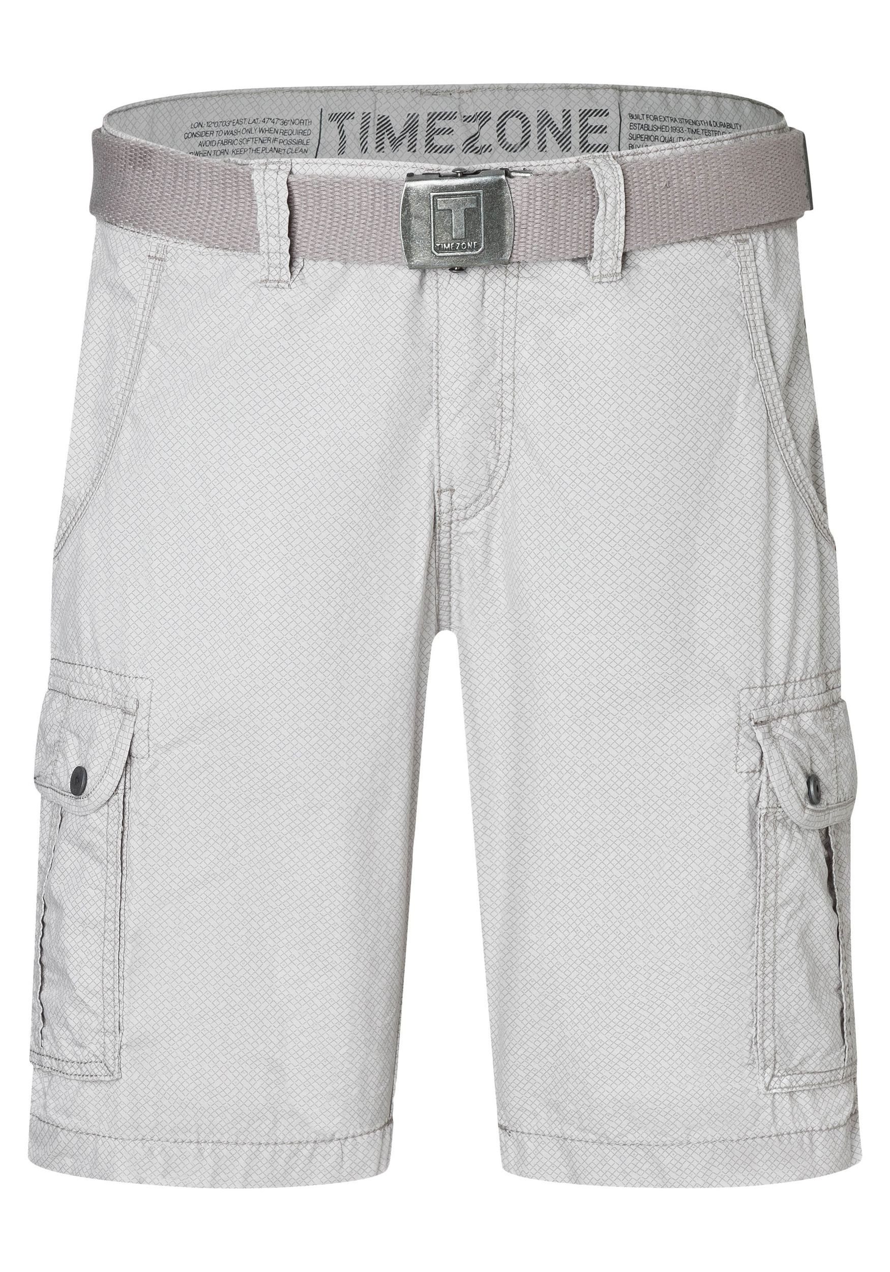 TIMEZONE Cargoshorts Fein Cargo mit elegantem Muster und für Herren Baumwolle Regular Fit gemustert atmungsaktiv Reißverschluss