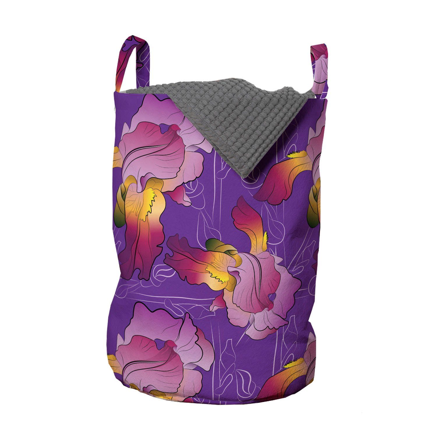 Tolle Online-Shopping-Seite Abakuhaus Wäschesäckchen Wäschekorb bunten Blumen Waschsalons, mit für Kunst Griffen Abstrakt der Kordelzugverschluss in