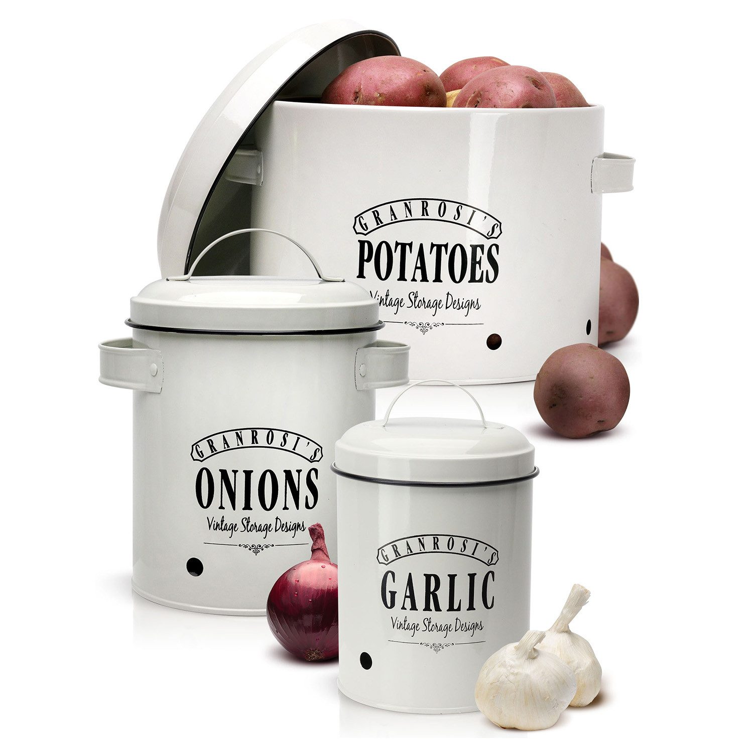 Klarstein Frischhaltedose Georgia Vorratsbehälter, Emaille-Stahlblech