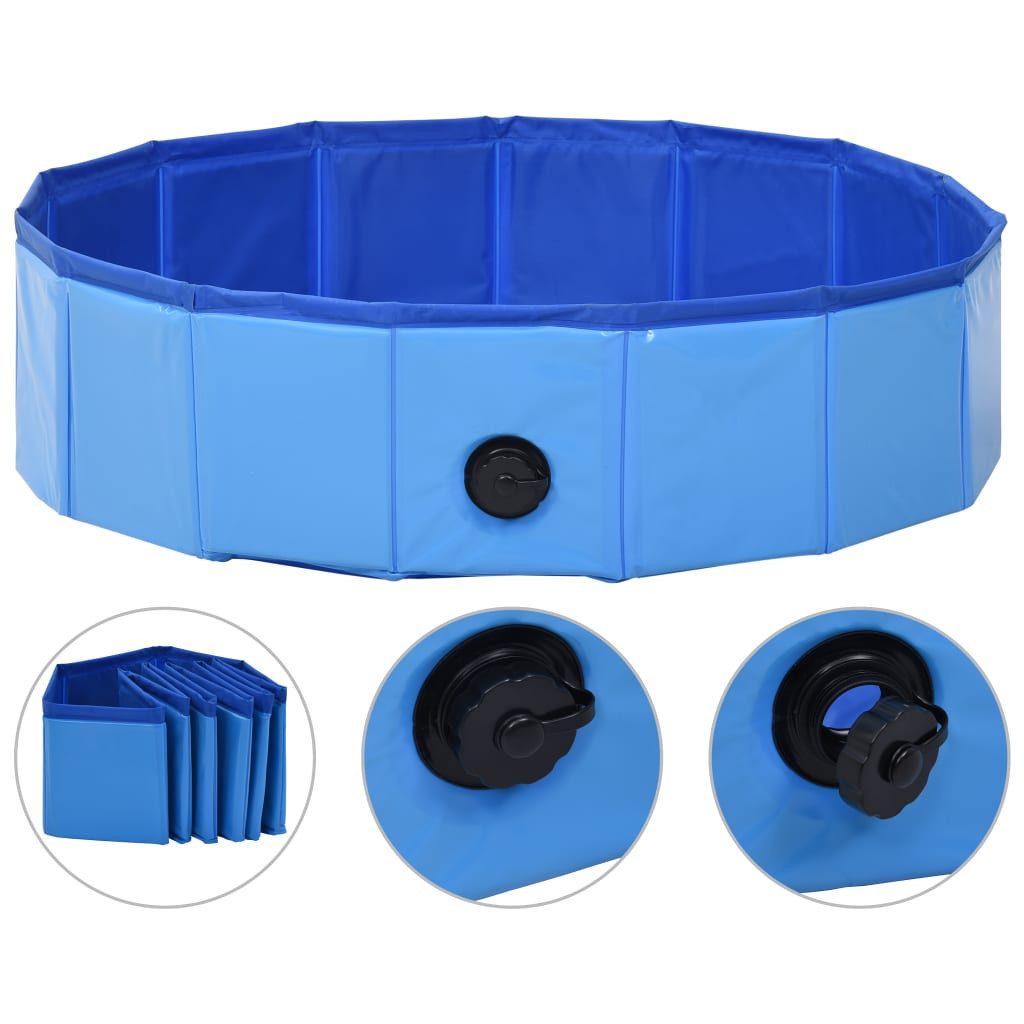 vidaXL Hundepool, Pool Faltbar Blau 80 x 20 cm PVC
