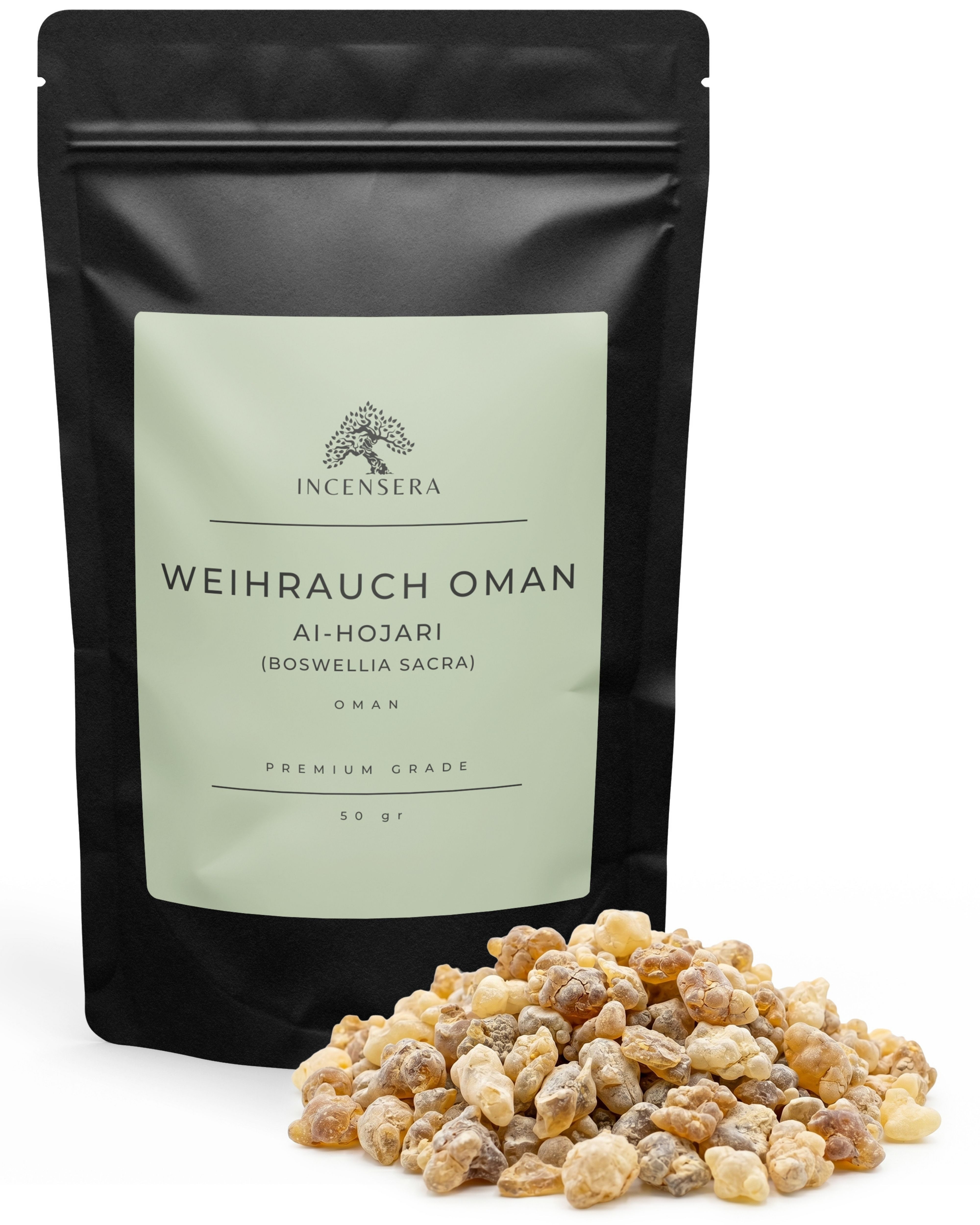 Incensera Räucherstäbchen-Halter Weihrauch Oman Hojari, Räucherharz Boswellia Sacra Frankincense Luban, reines Weihrauch
