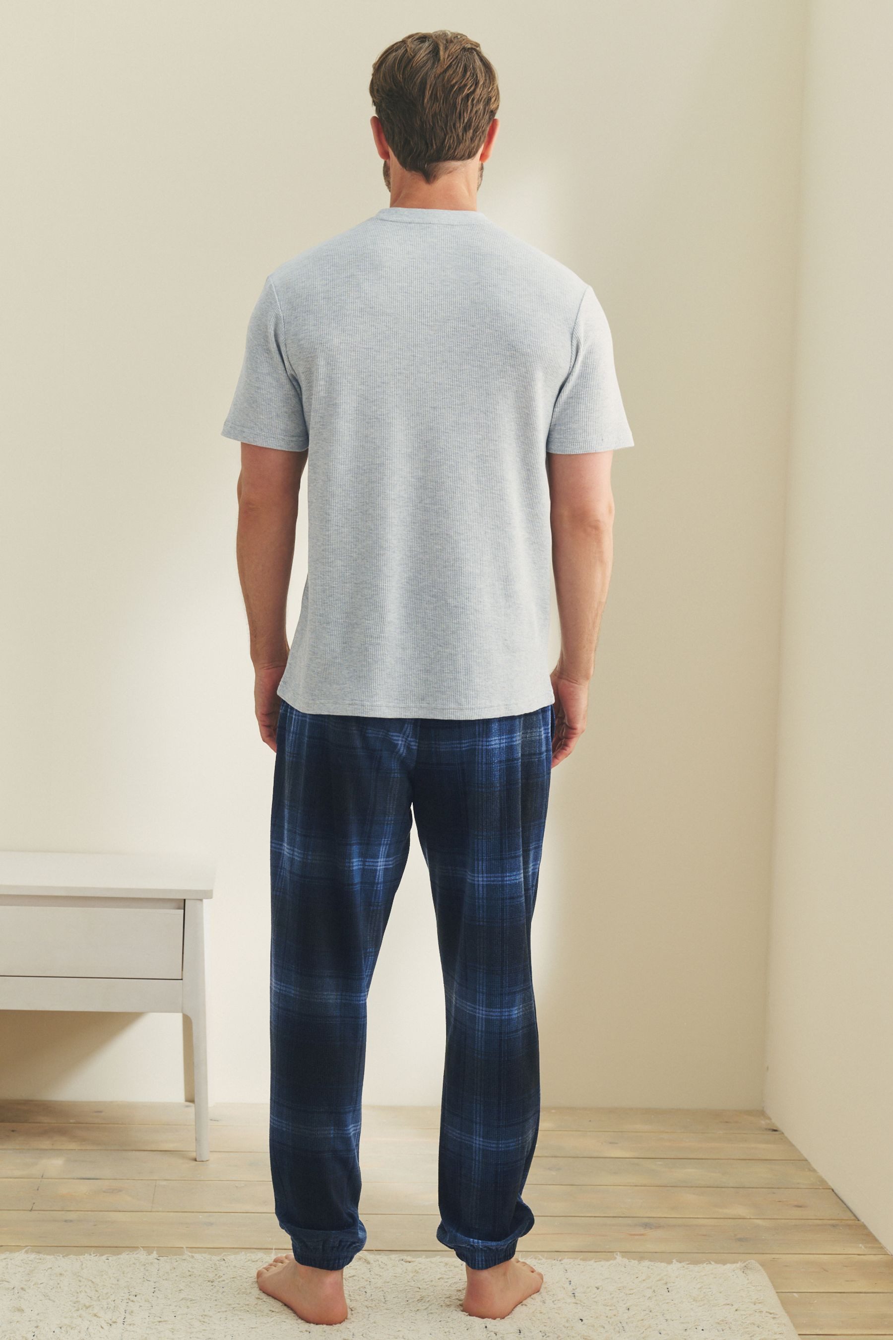 Next Pyjama Motionflex Lange Pyjamahose mit Karomuster (2 tlg)