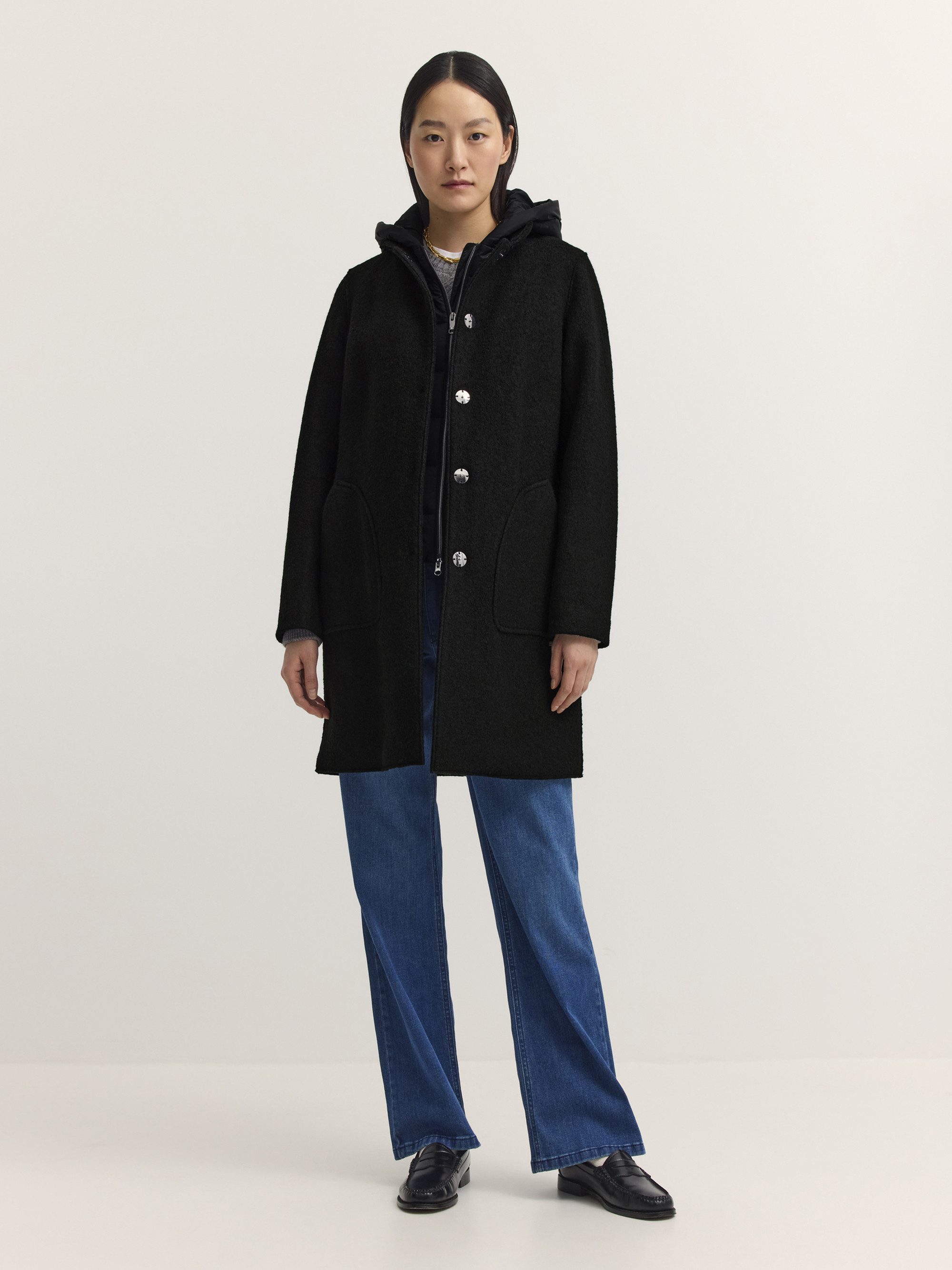 bugatti Kurzmantel Regular Fit Regular Fit Schurwolle Westeneinsatz