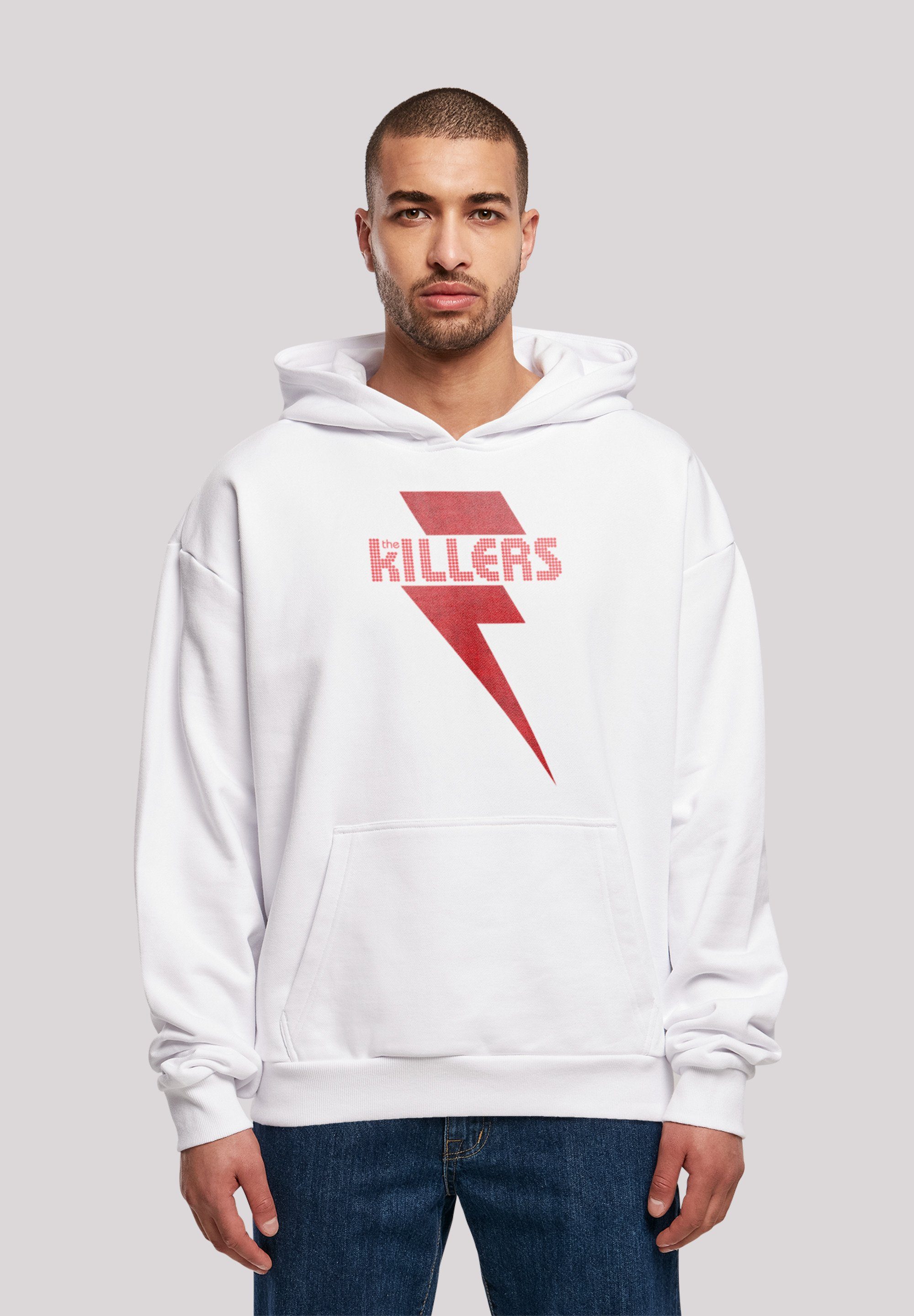 F4NT4STIC Kapuzenpullover The Killers Rock Band Red Bolt Print, Das Model  ist 180 cm groß und trägt Größe S