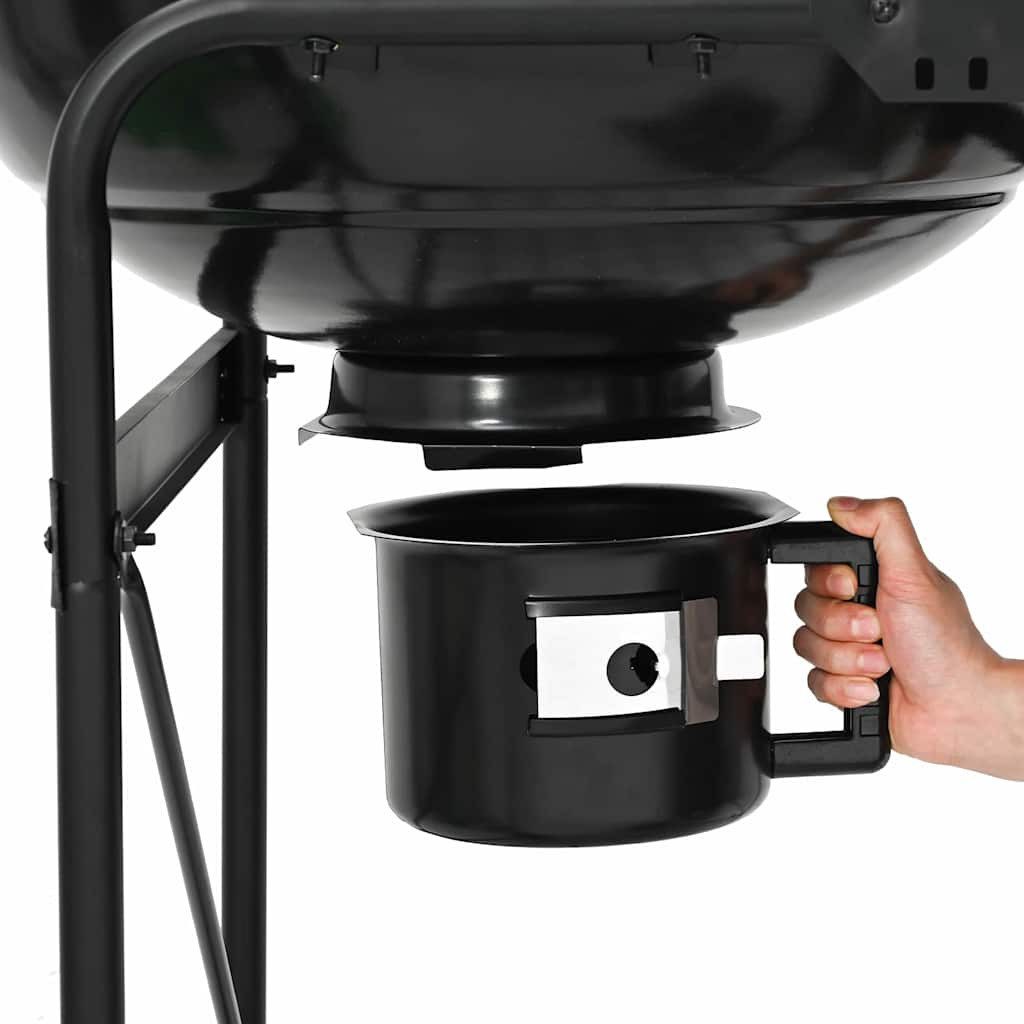 vidaXL Grillkamin Outdoor Grill Mit Rad Schwarz 91 x 71 x 107 cm Metall