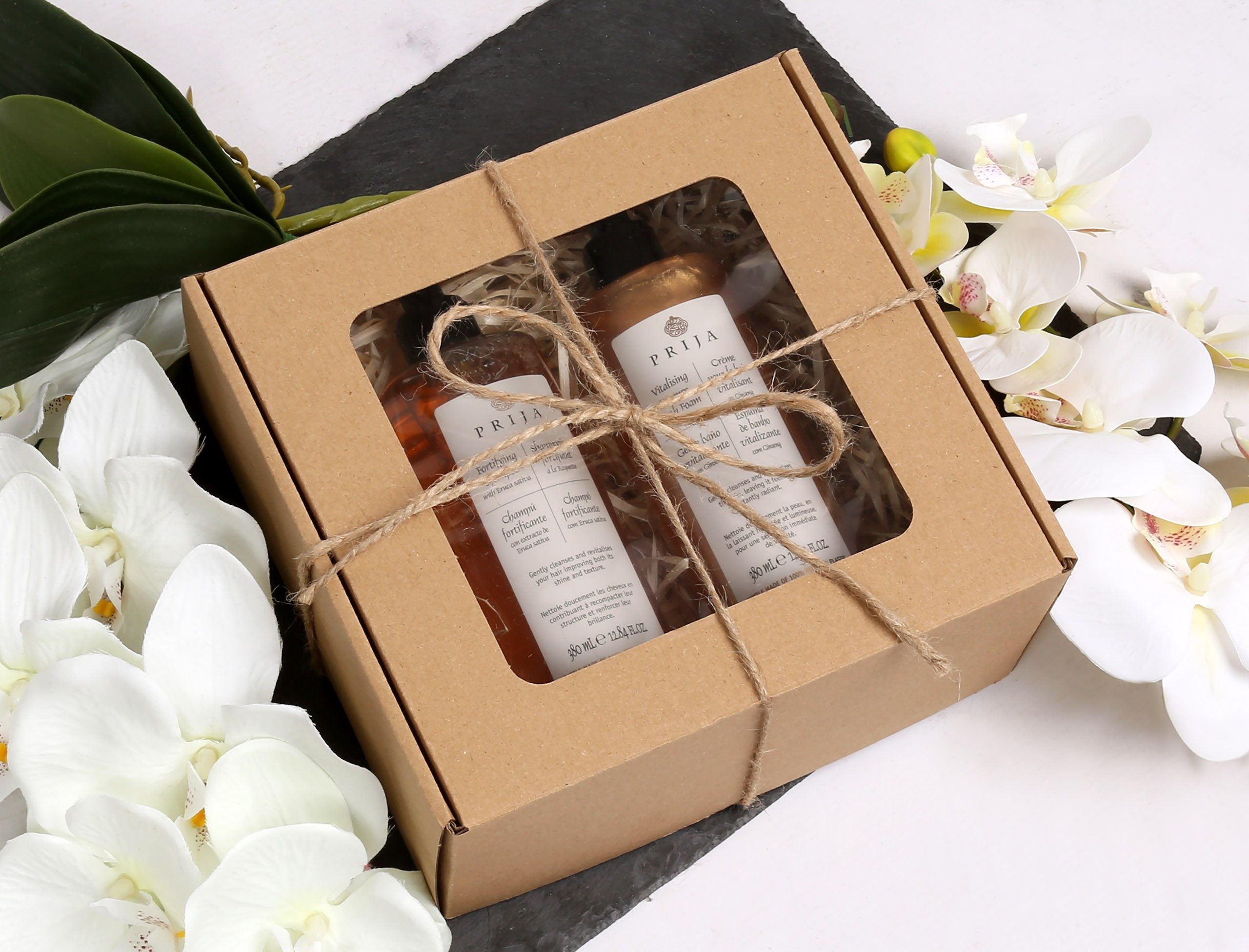 PRIJA Körperpflegemittel PRIJA-Set: Haarshampoo mit Rucola + Badelotion mit Goldpartikeln