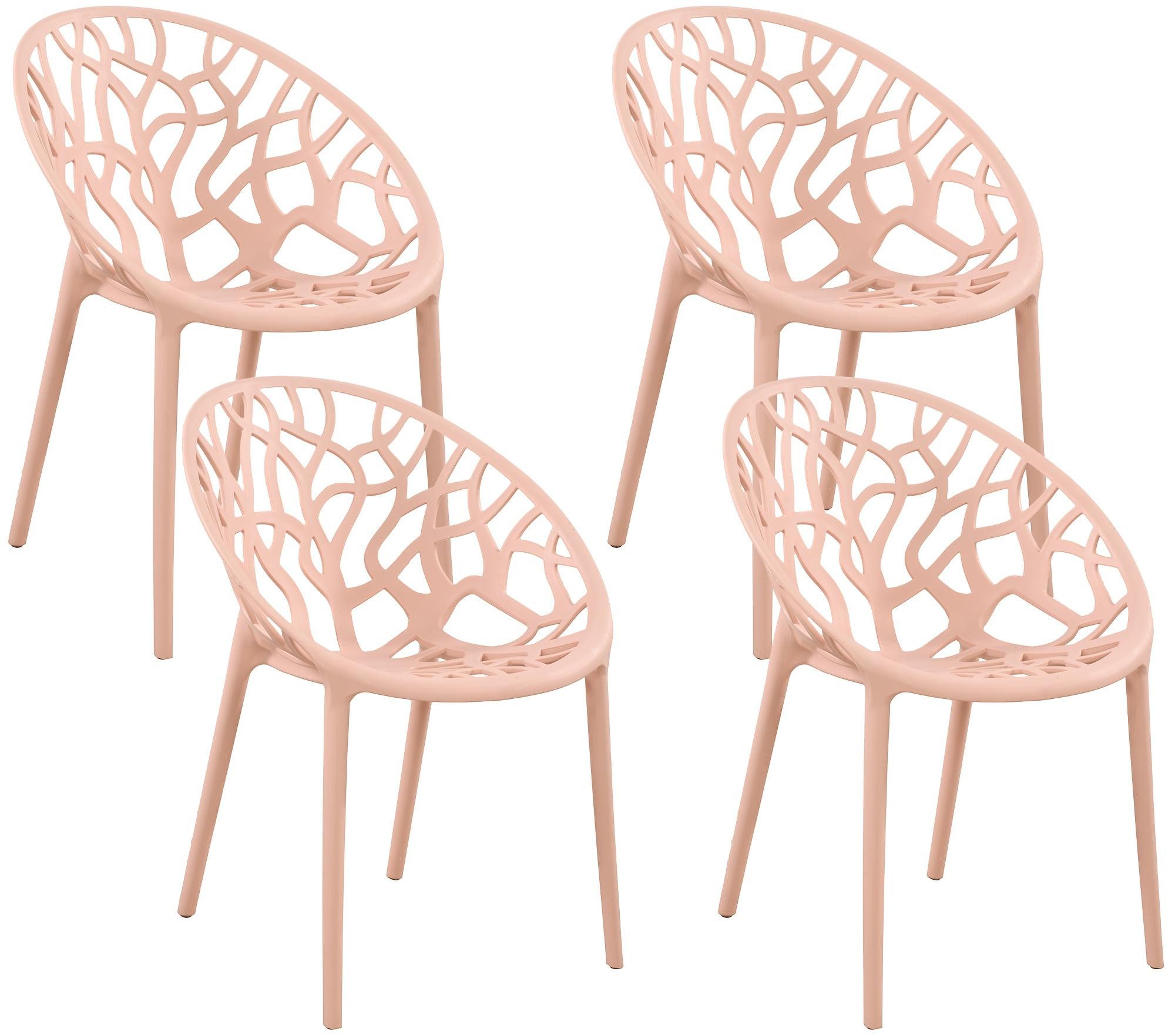 furnicato Stuhl Gartenstühle Hope 4er Set 80x59x60 cm rosa (1 St)