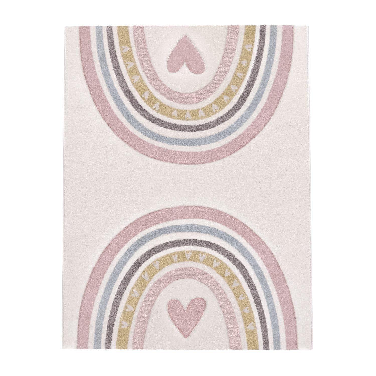 KADIMA DESIGN Kinderteppich Regenbogen mit Herz Kinderzimmer schmutzabweise günstig online kaufen