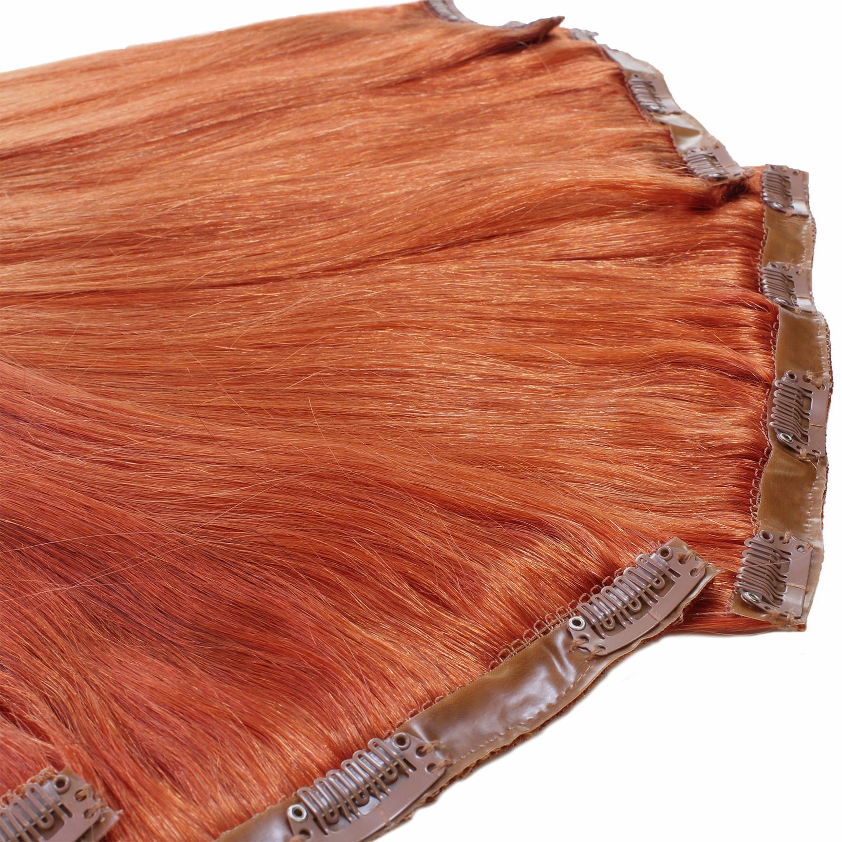 Volumen Rot-Gold Hellblond 40cm Clip Echthaar-Extension #8/43 hair2heart Extensions