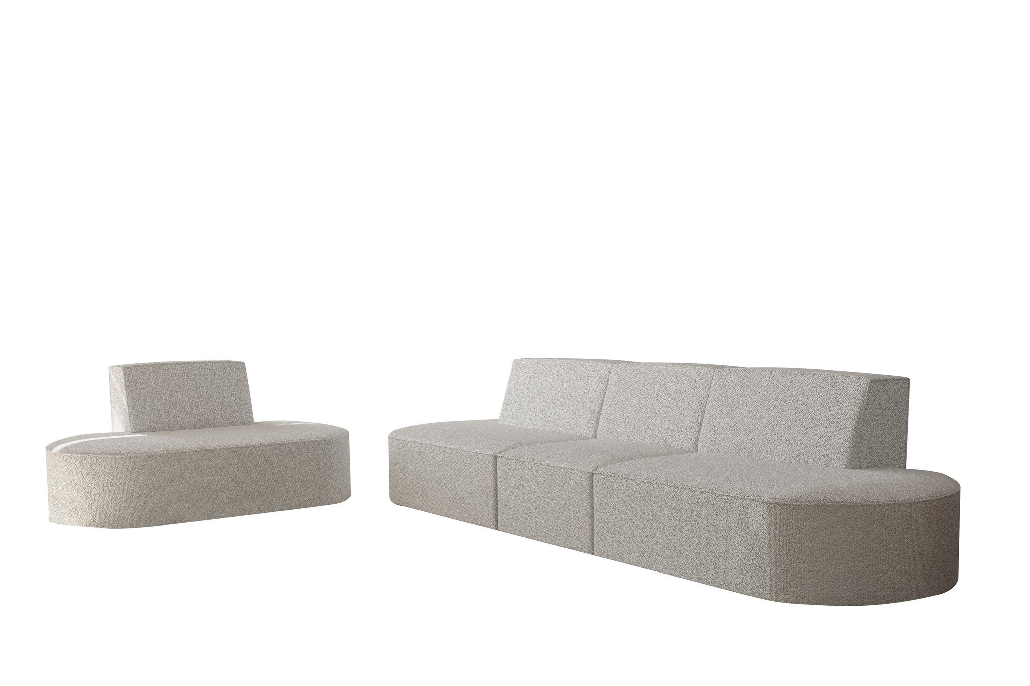 Fun Möbel Polstergarnitur Sofaset Designersofa MILOT 3-1 in Stoff, (Set, 2-tlg), Rundumbezug