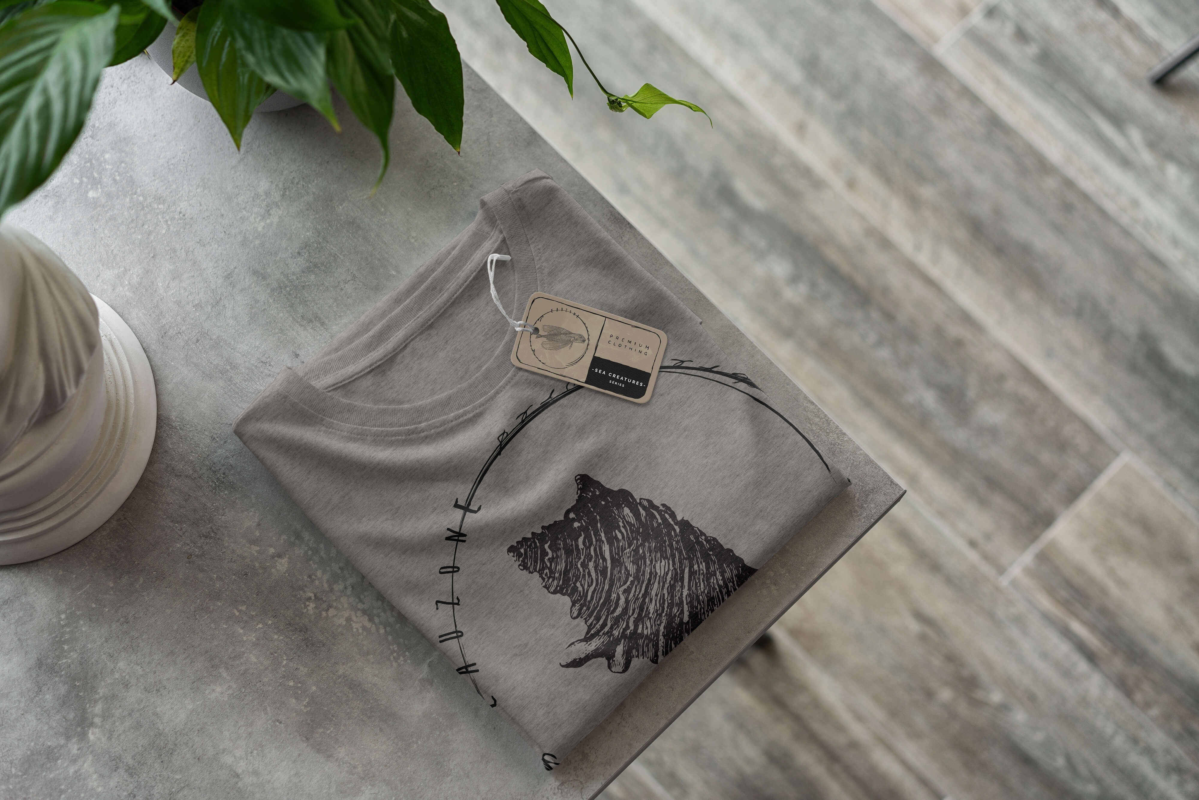 Sea 046 und feine Sea Serie: - T-Shirt Ash / Struktur Sinus Art T-Shirt Schnitt sportlicher Tiefsee Fische Creatures,