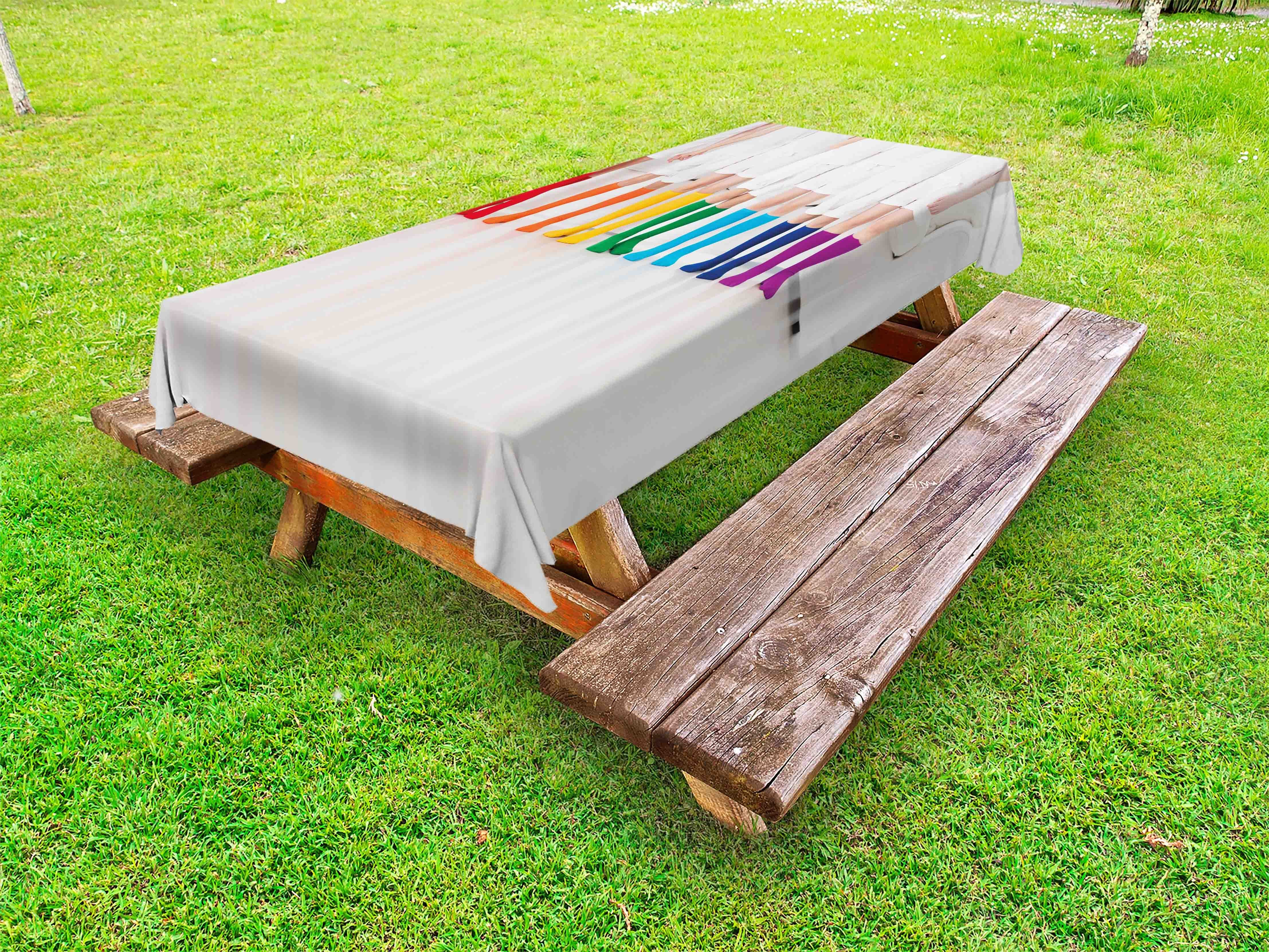 Tischdecke Picknick-Tischdecke, Abakuhaus Kinder Bunt Socken waschbare in dekorative Rainbow