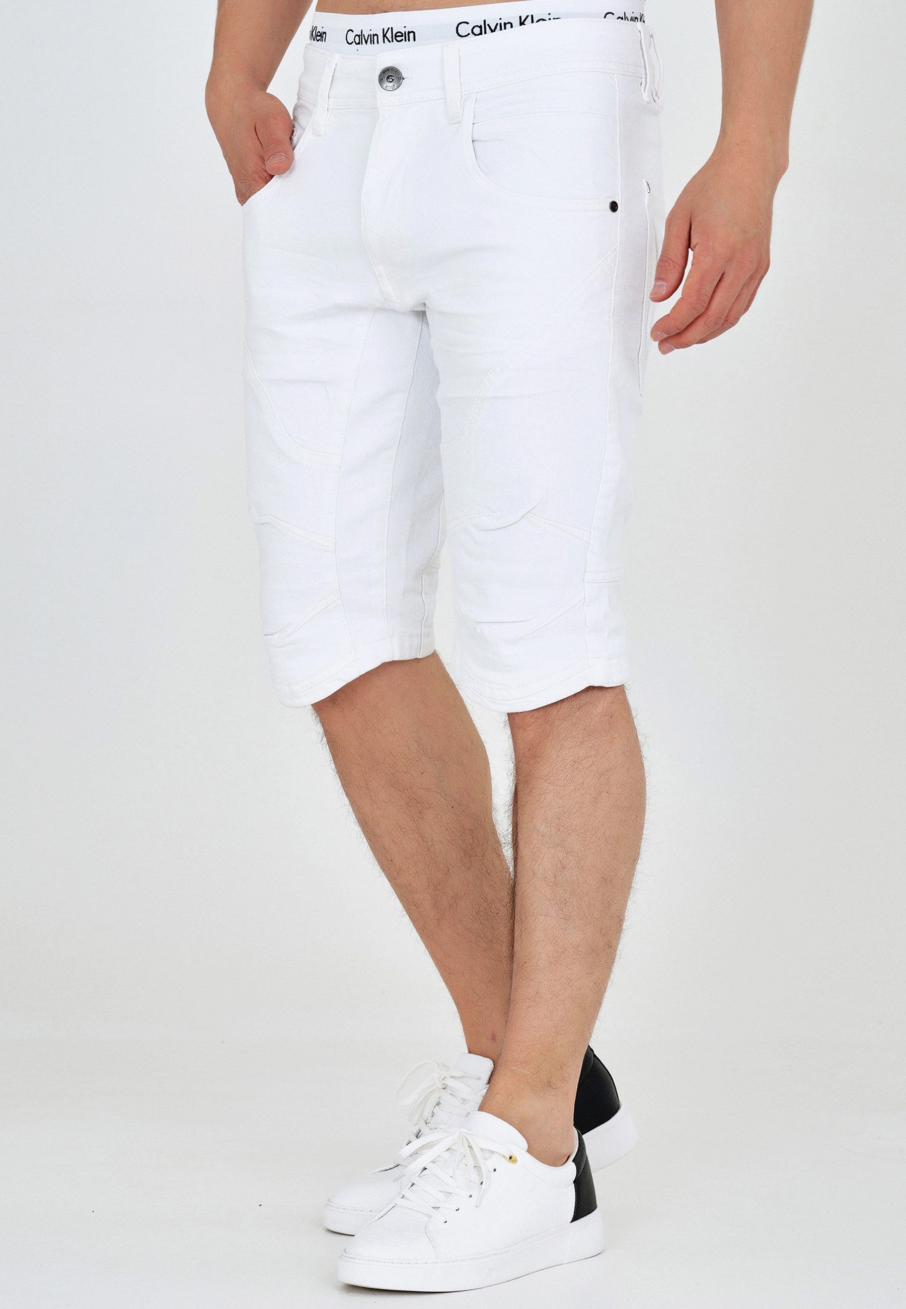 Indicode Jeansshorts Herren Leon Jeans Shorts Herrenshorts Denimshorts mit 5 Taschen
