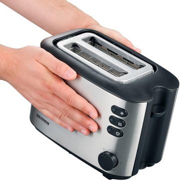 Severin Toaster AT 2514, 2 kurze Schlitze, für 2 Scheiben, 850 W, inkl. Brotscheibenzentrierung, integriertem Brötchen-Röstaufsatz