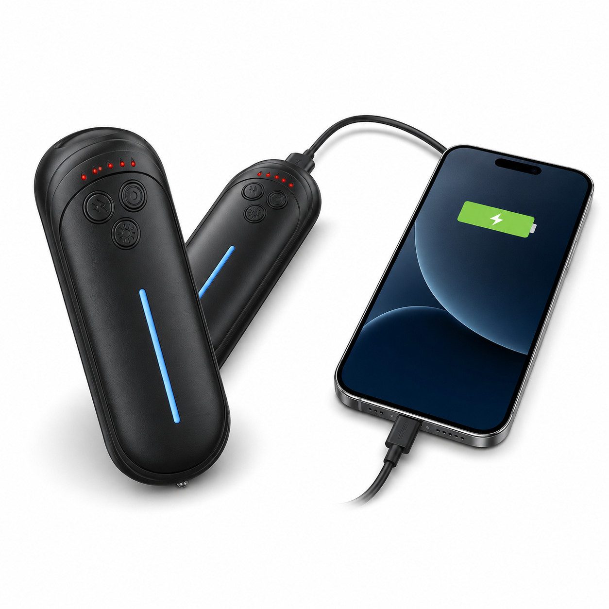 AIBISTAR Powerbank 2er Mini Powerbank 3000mAh mit LED-Notlicht, tragbar Powerbank Powerbank AA 3000 mAh (12 V, 2 St), 12 Stunden