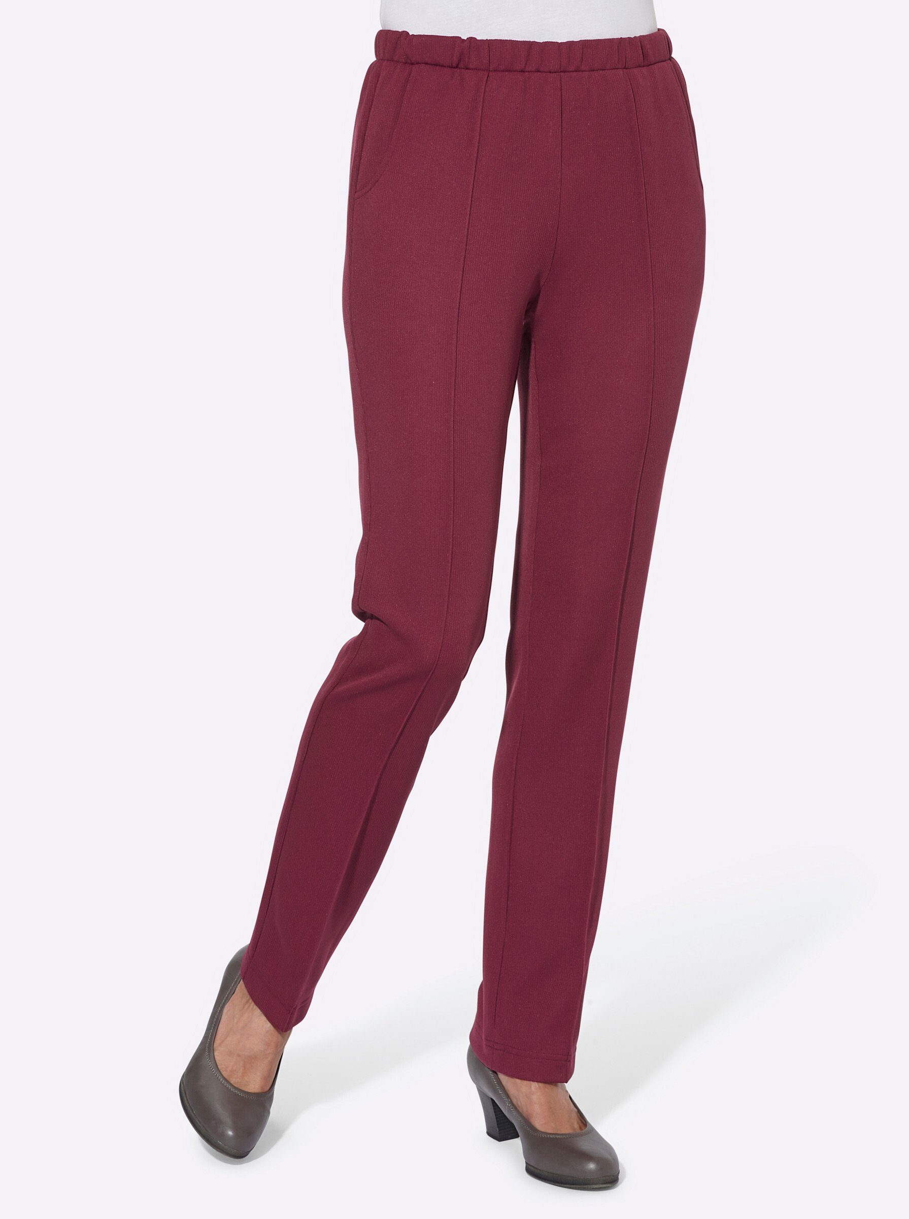 WITT WEIDEN Jerseyhose Innenbeinlänge ca. 77 cm bordeaux