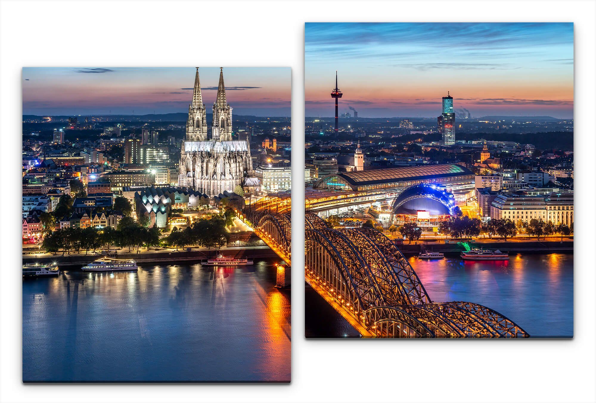 Sinus Art Leinwandbild Köln Skyline Wandbild günstig online kaufen