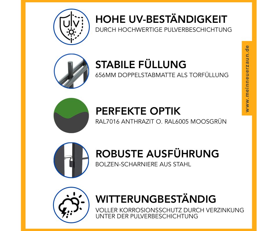 Gebr. Werth GmbH & Co. KG Gartentor Gartentür Metall Zauntor Tür Zaun Doppe günstig online kaufen