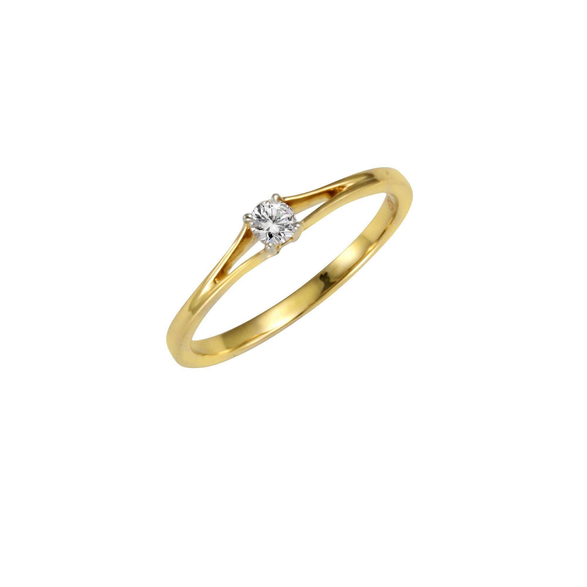 Diamonds by Ellen K. Fingerring Gold 585 zweifarbig mit Brillant 0,10ct.