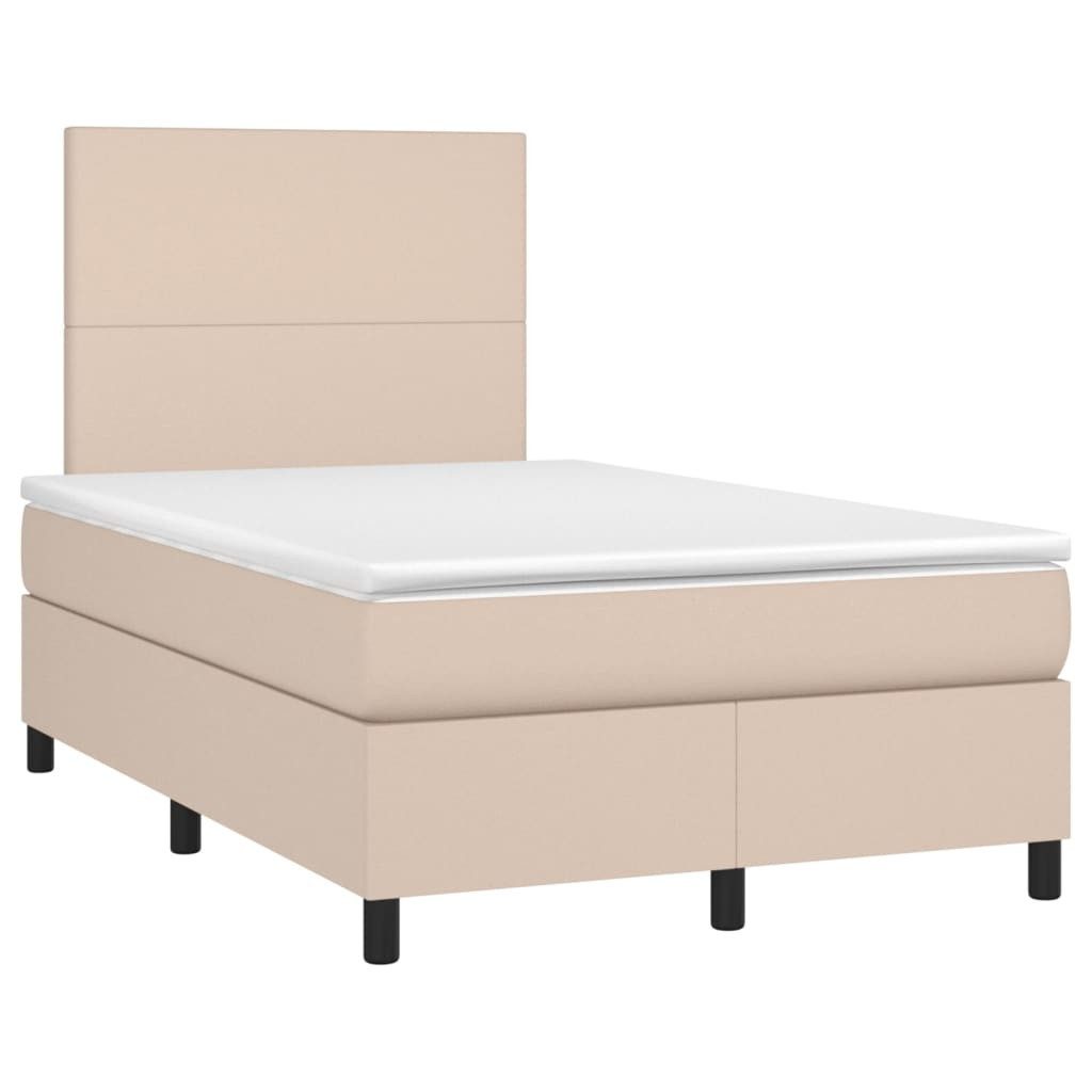 Bett Boxspringbett Matratze Cappuccino-Braun 120x200cm Kunstleder