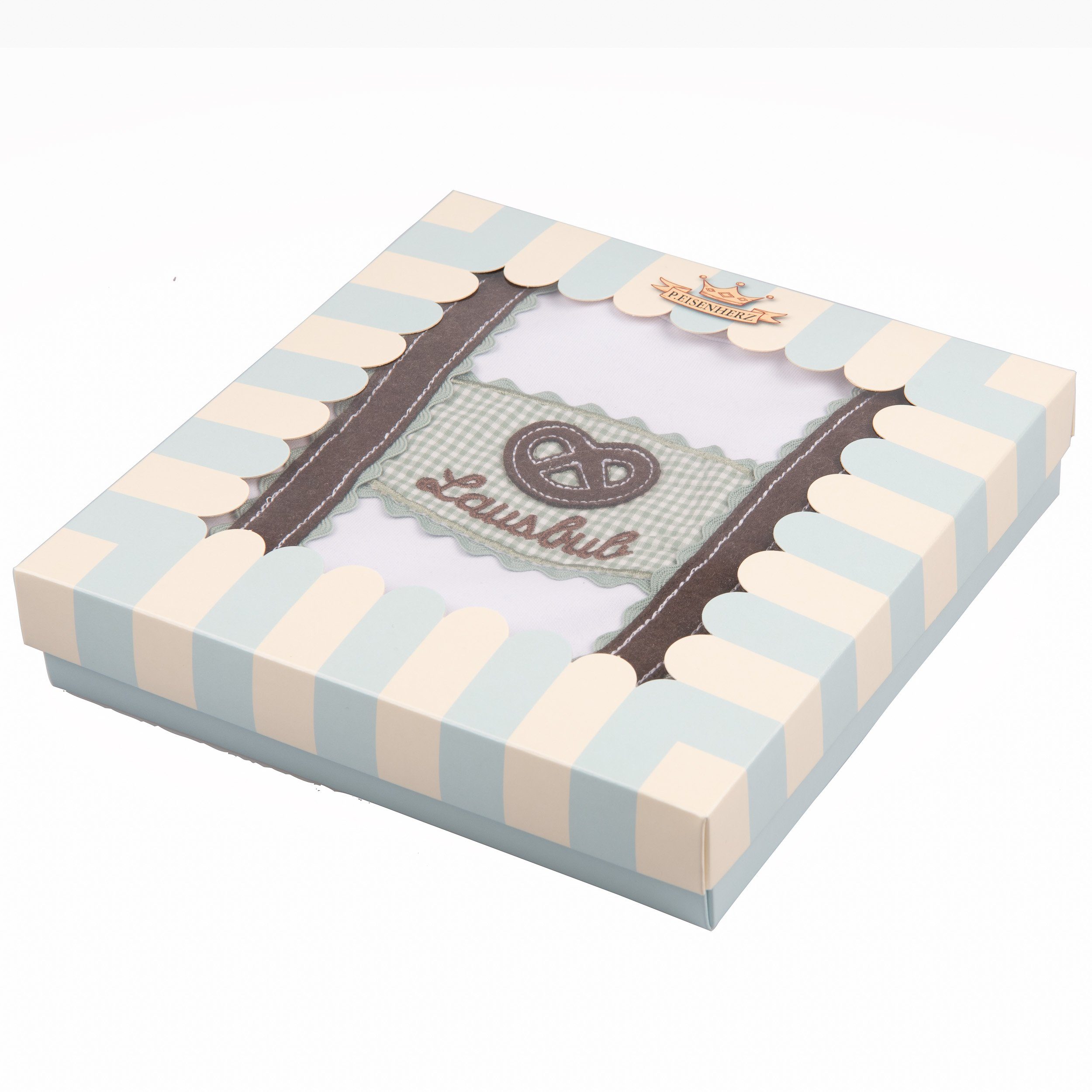 P.Eisenherz Body & Hose Trachten Set für Lausbuben im Geschenkkarton (langarm) (2-tlg) Langarmbody mit Jogginghose im Lederhosen Look