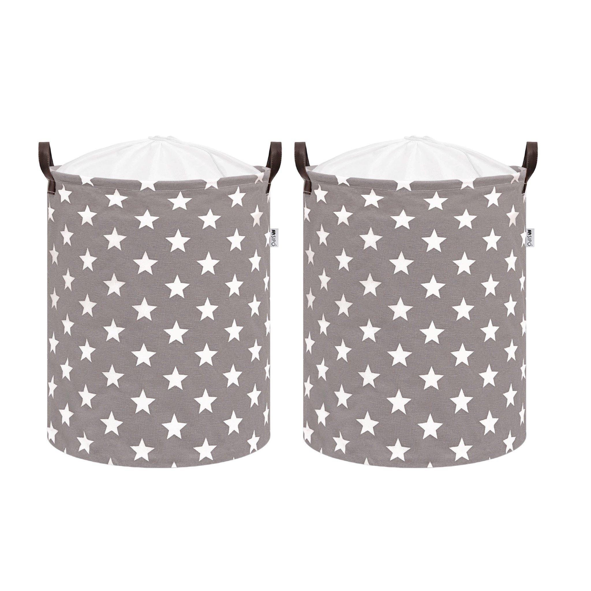 Sipo Aufbewahrungskorb (2er-Set), Stabiler Spielzeugkorb mit Kordelzug, 43 L Kapazität, Baumwoll-Canvas