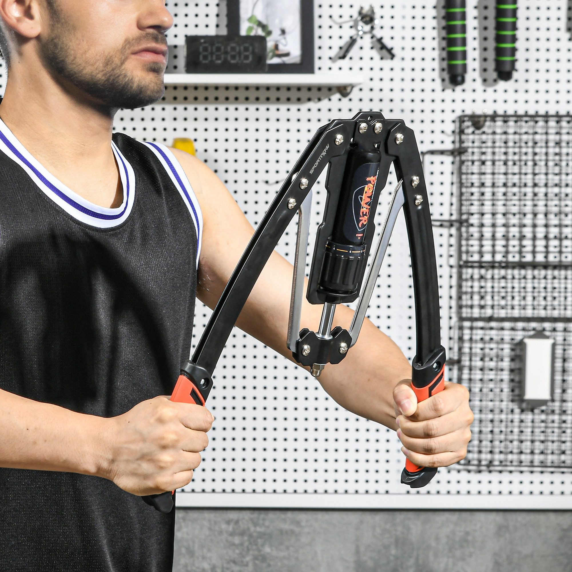 SPORTNOW Hantel-Set einstellbare hydraulische Armtrainingsgerät, (Power Twister, 10-200kg Armtrainer), für Brust Schulter Krafttraining Männer und Frauen