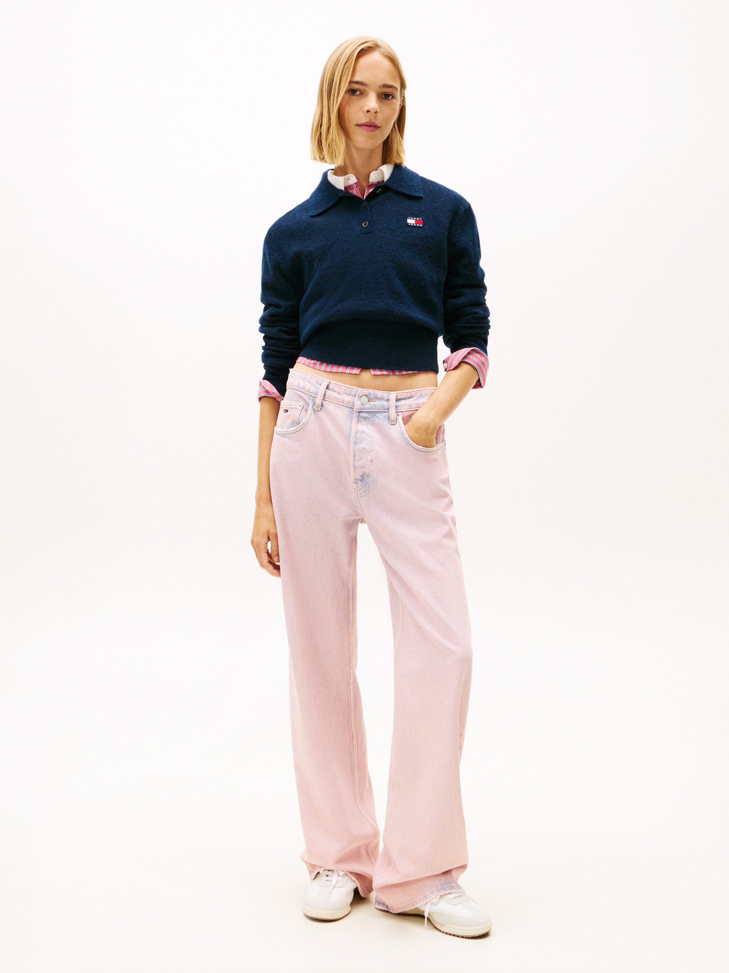 Tommy Jeans Strickpullover TJW FLUFFY POLO SWEATER