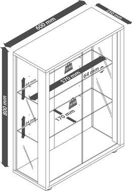 VCM Hängevitrine Wandvitrine Hängevitrine Glasvitrine Glas Udina (1-St)