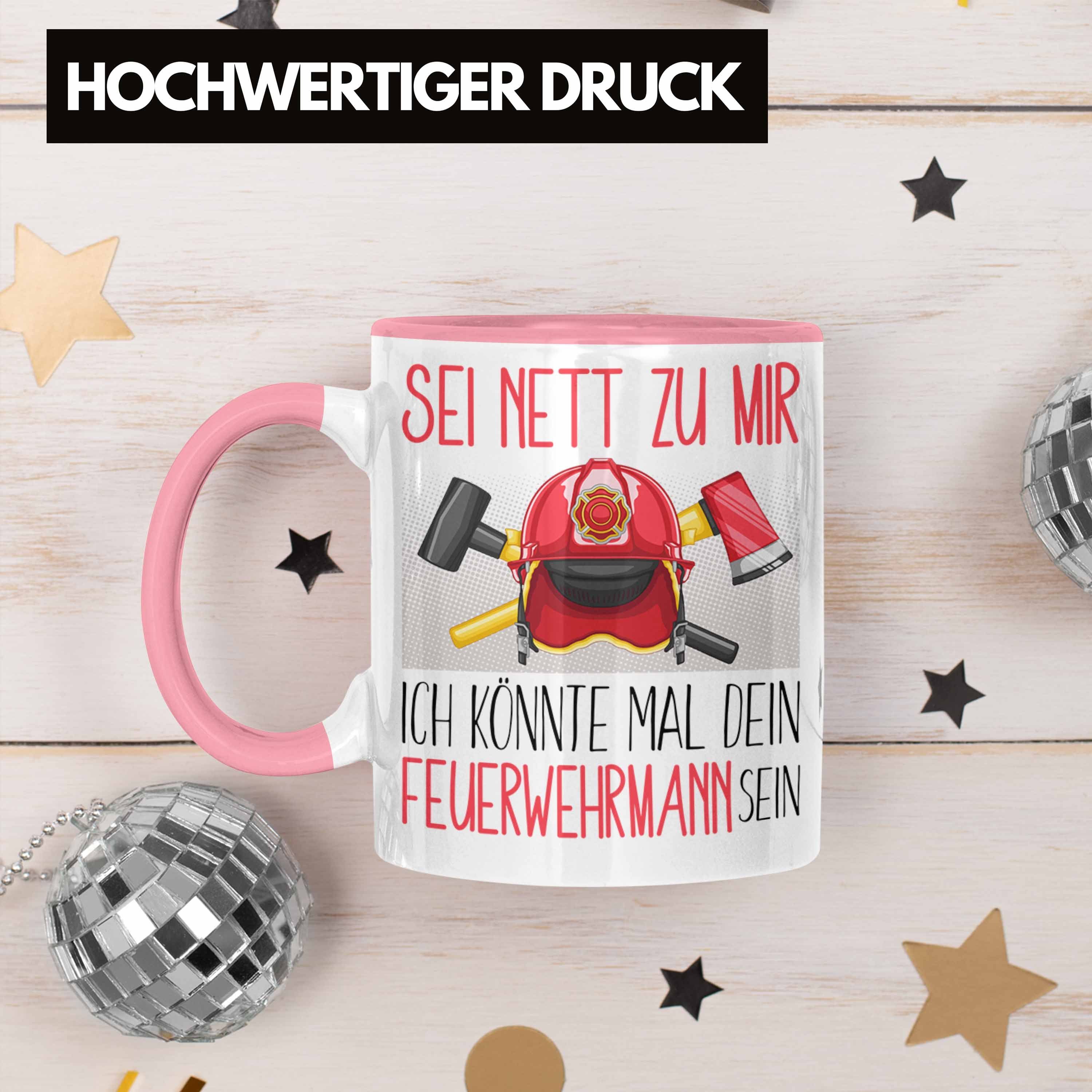 Tasse Sei Geschenkidee Rosa Tasse Feuerwehr Trendation Geschenk Net Ausbildung Feuerwehrmann